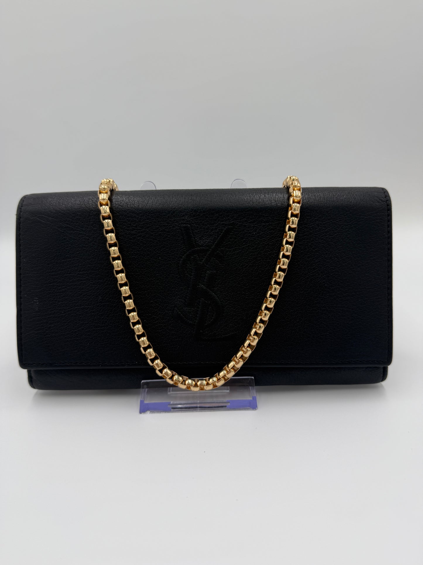 Yves Saint Laurent Monogram Black Leather Long Wallet