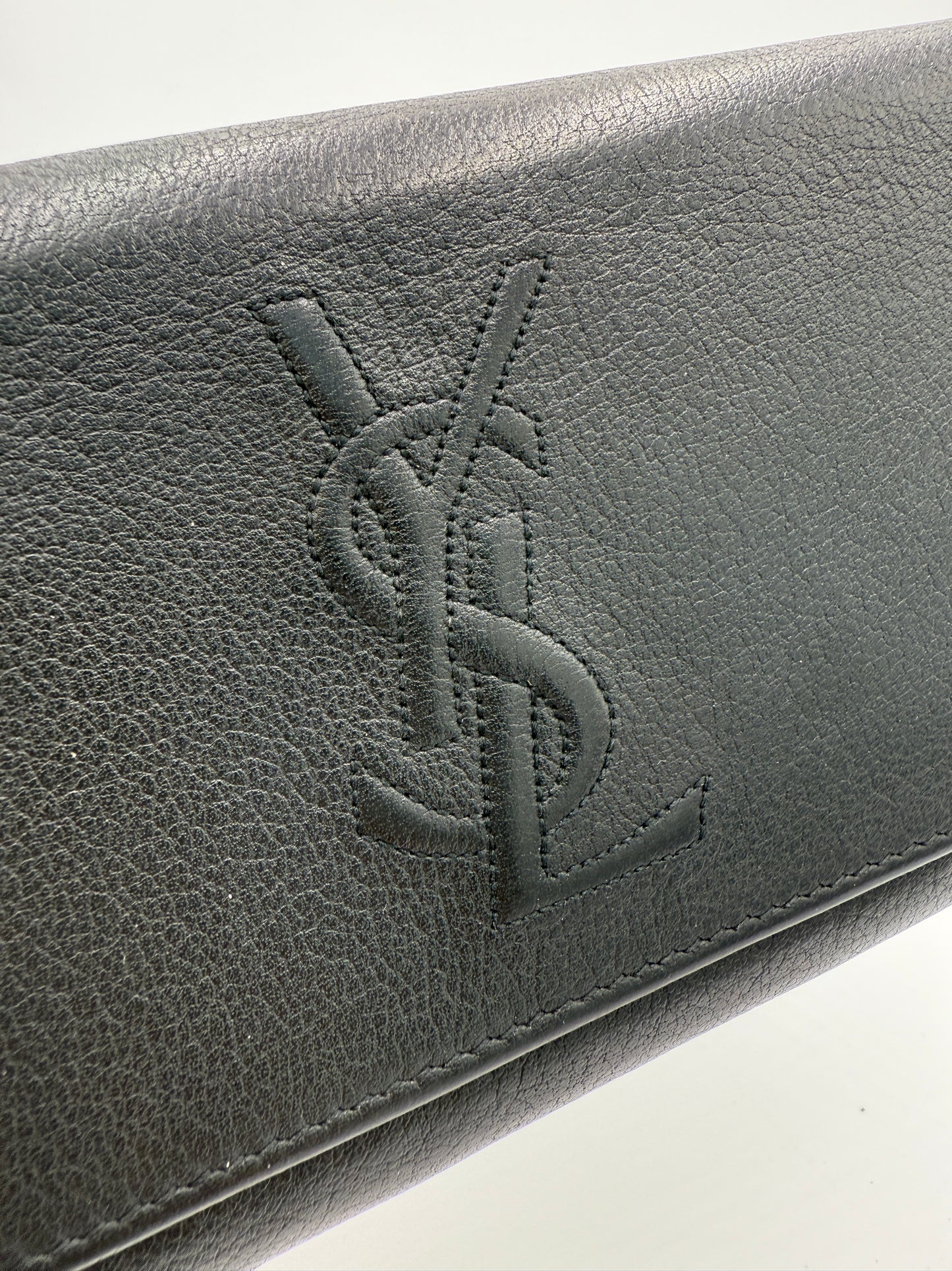Yves Saint Laurent Monogram Black Leather Long Wallet