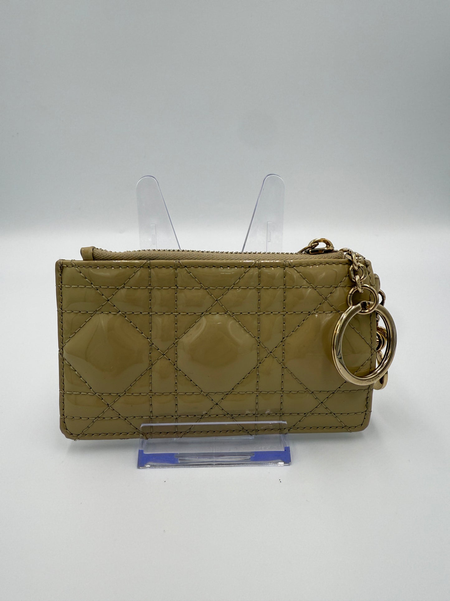 Christian Dior Nude Patent Leather Cannage Key Cles