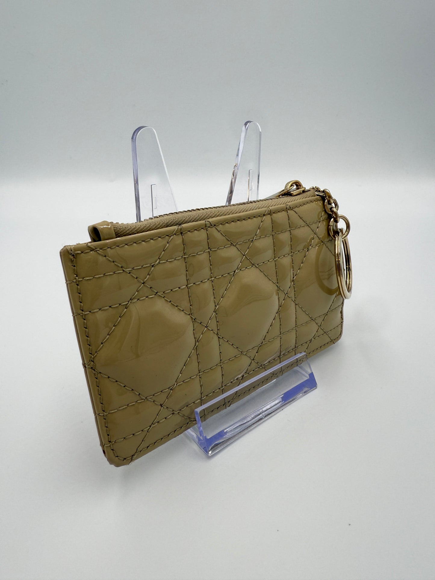 Christian Dior Nude Patent Leather Cannage Key Cles