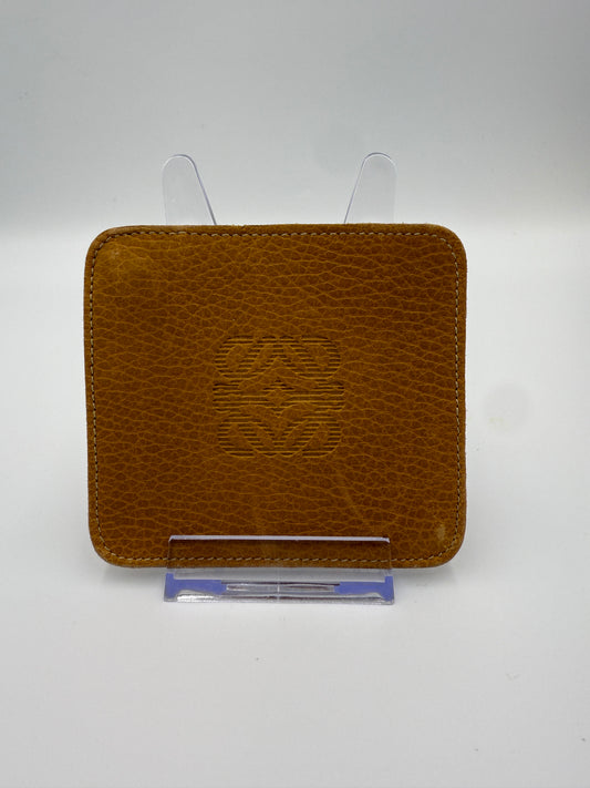 Loewe Beige Pebbled Leather Zippered Coin Pouch