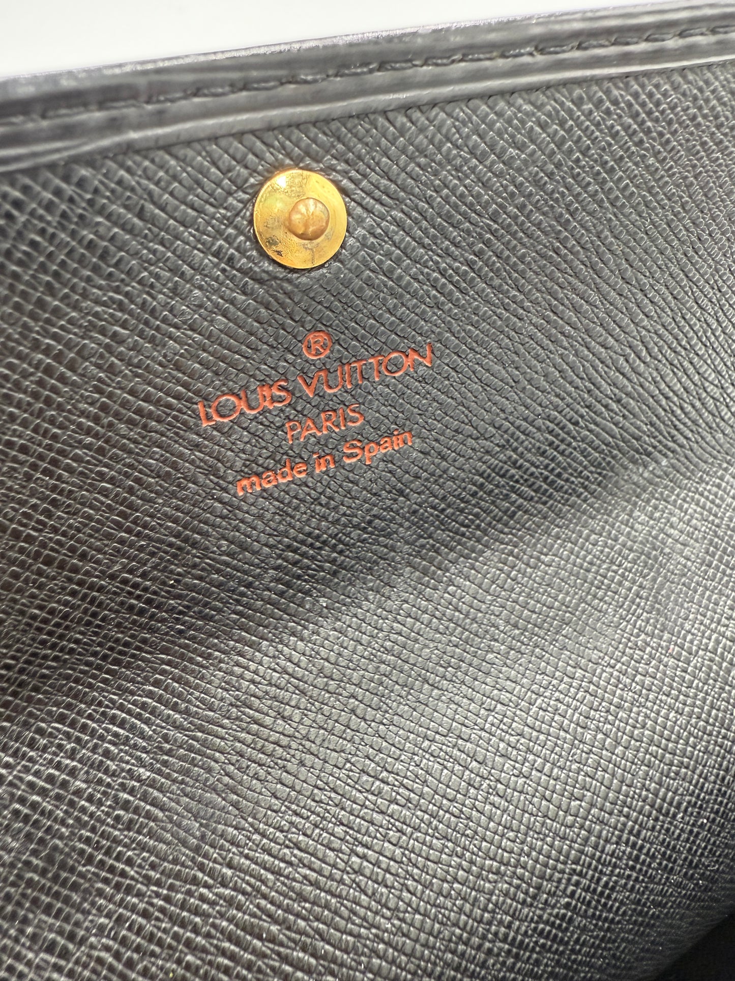Louis Vuitton Black Epi Leather Sarah Wallet CA0969
