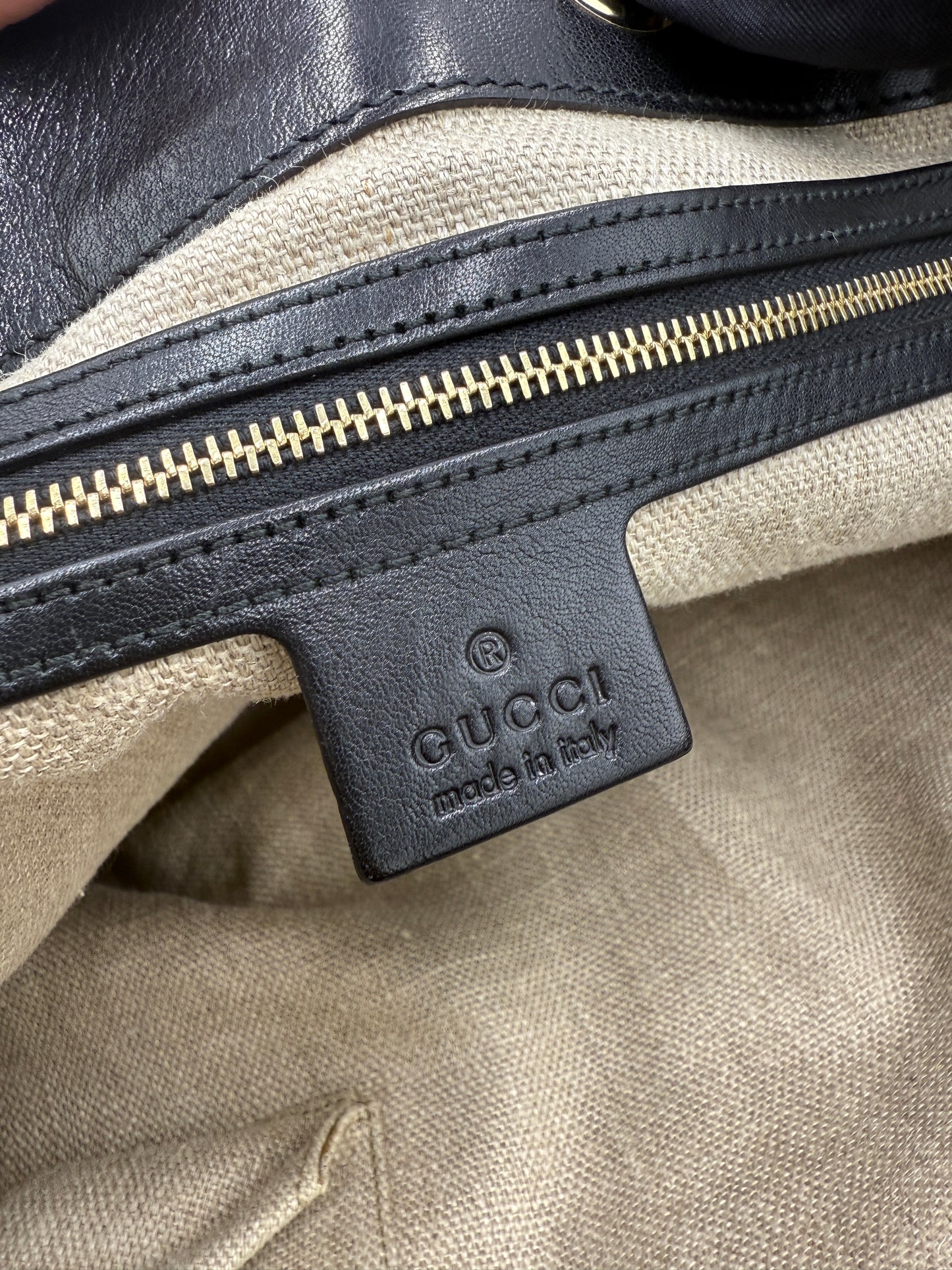 Gucci Guccissima Black Canvas Tote and Gucci Silk Scarf