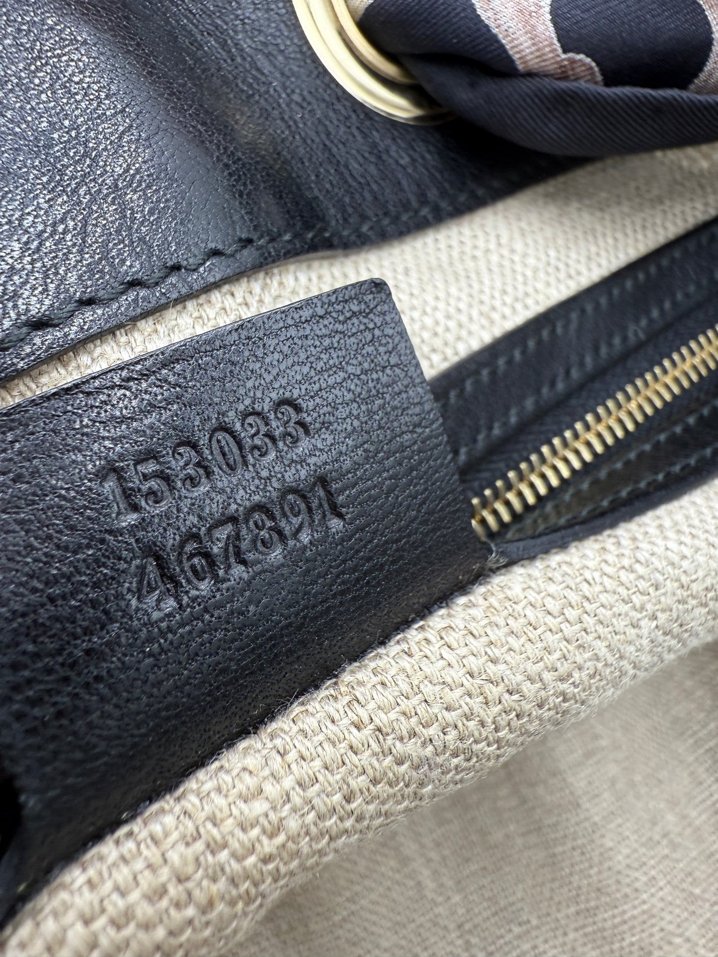 Gucci Guccissima Black Canvas Tote and Gucci Silk Scarf