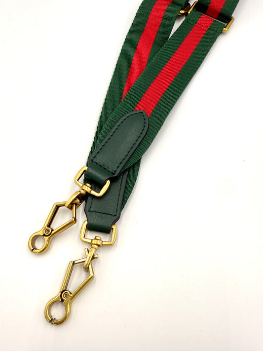Unbranded Adjustable Red and Green Canvas Bag Strap