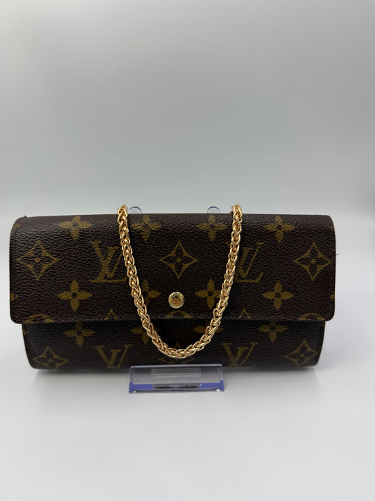 Louis Vuitton Monogram Sarah Wallet with Unbranded Chain MI0096