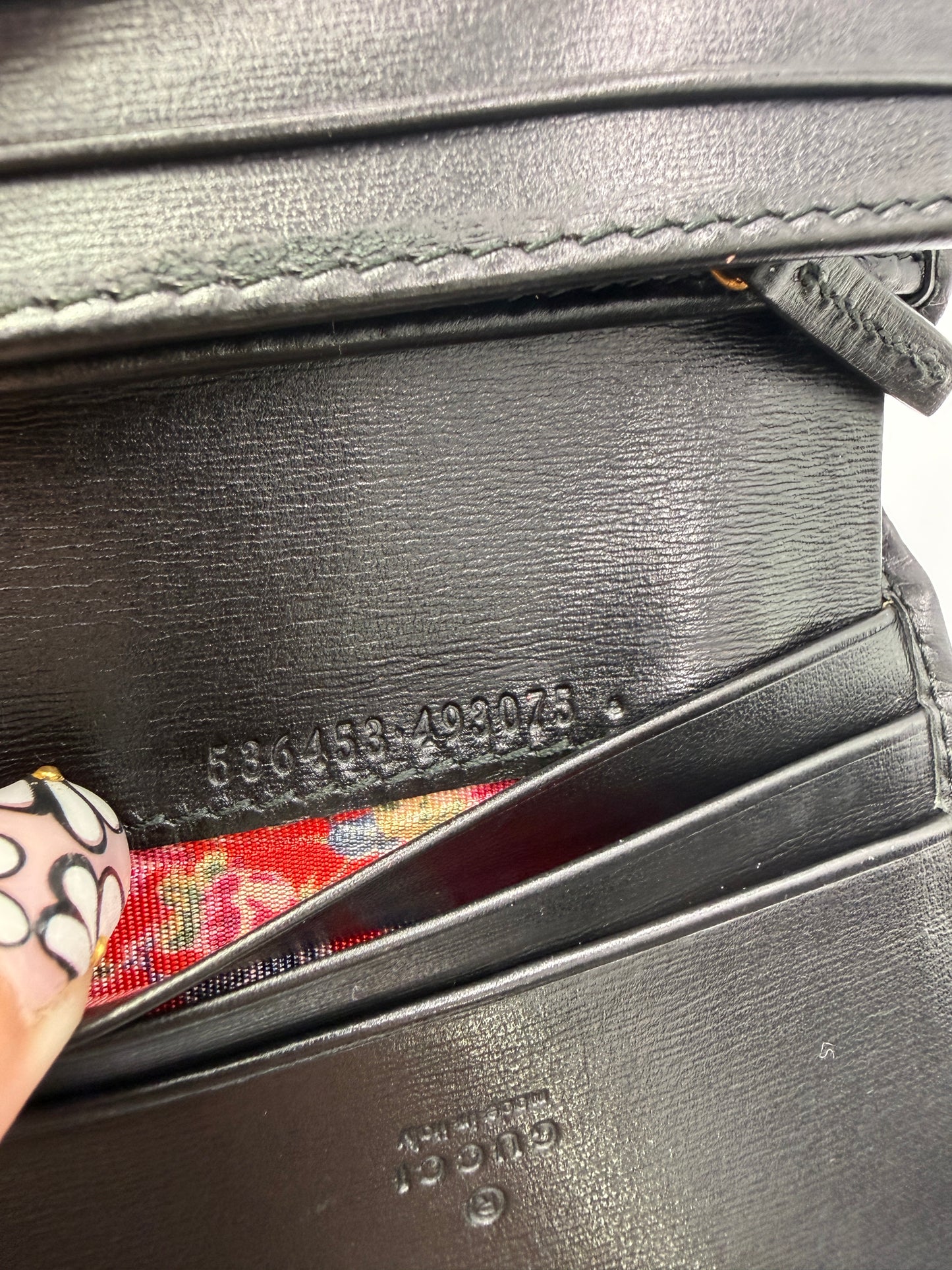 Gucci Black Leather Web Stripe Bifold Wallet