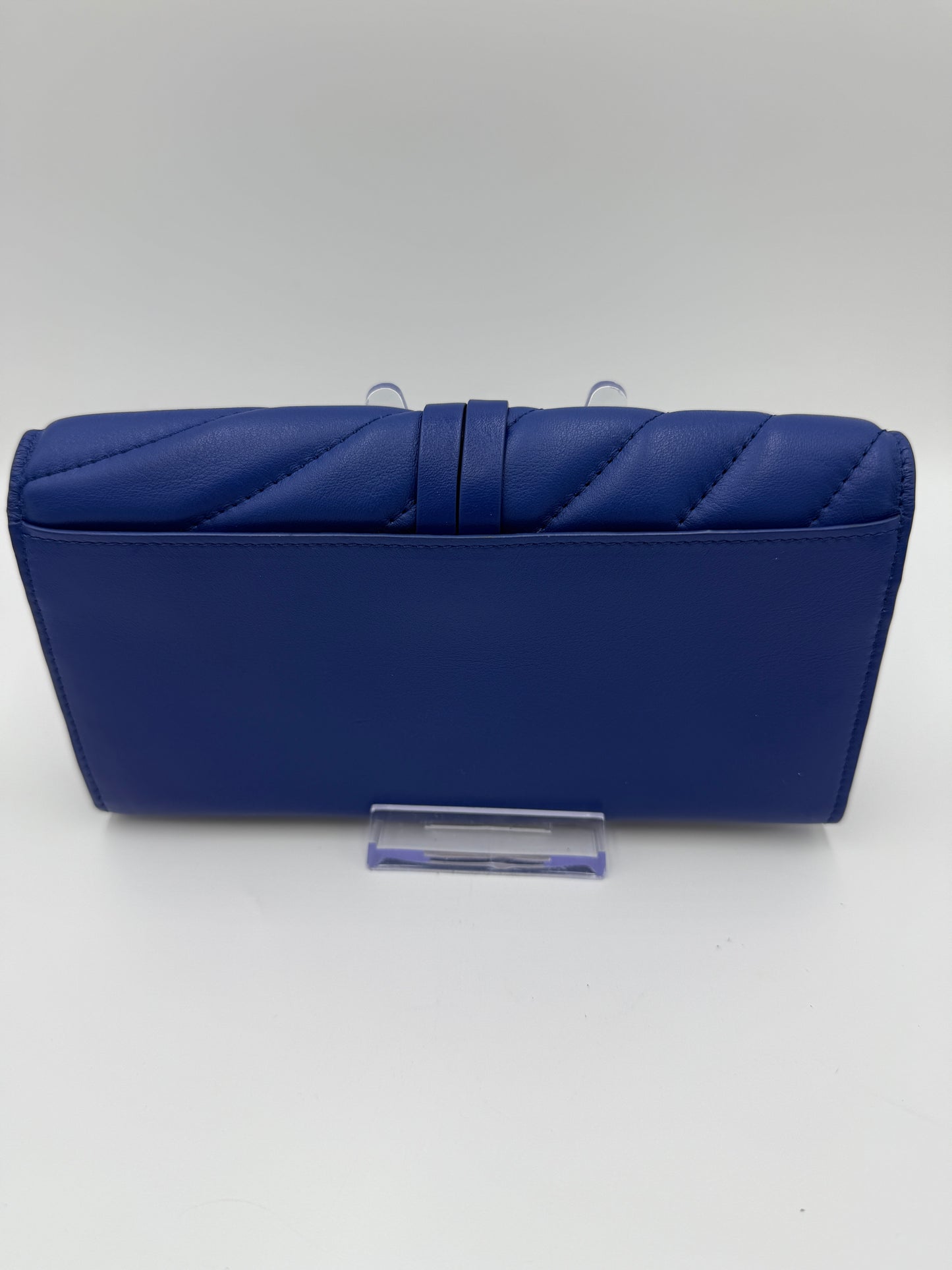 Chloe Electric Blue Quilted Leather Long Wallet Full Set