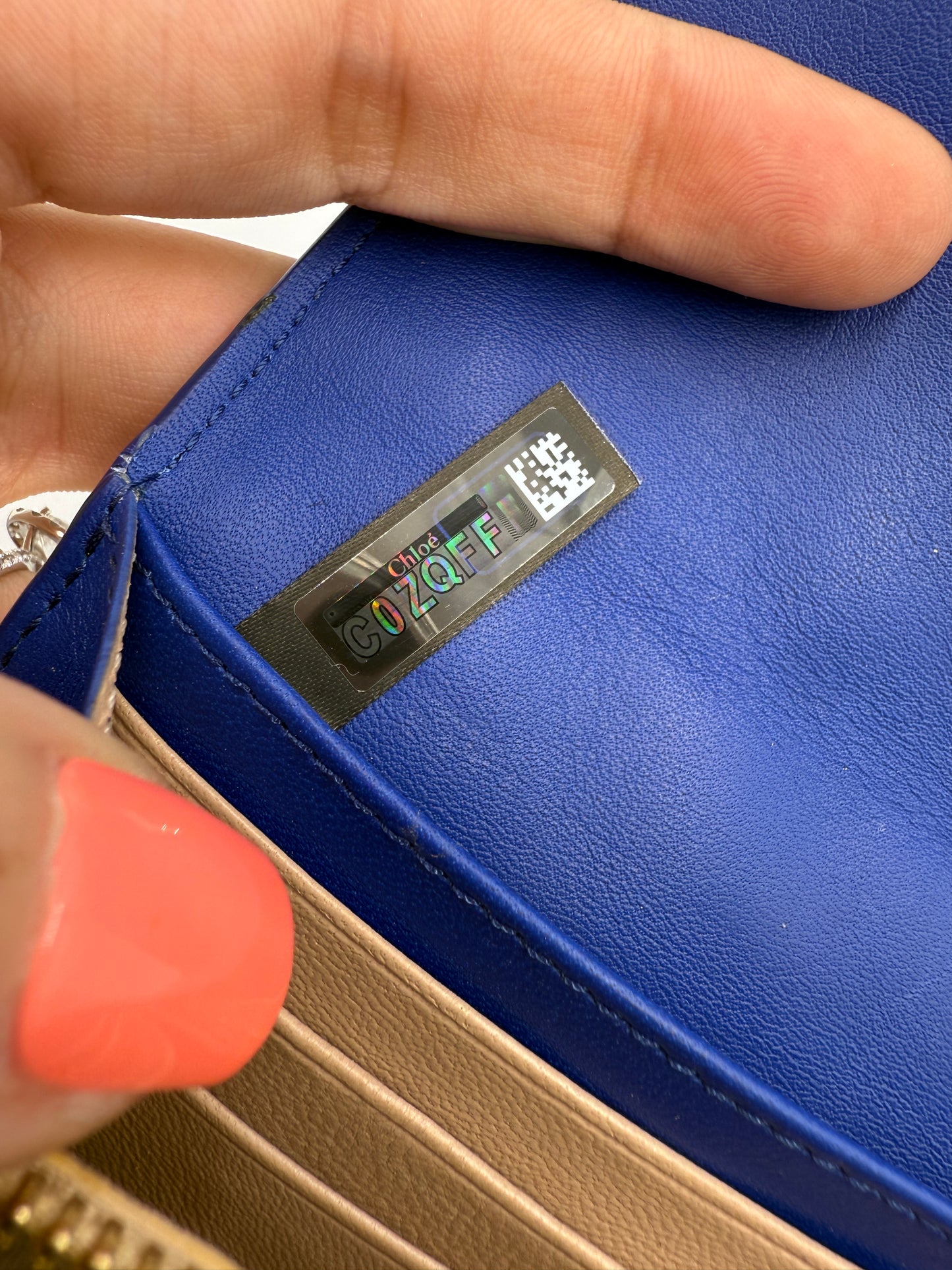 Chloe Electric Blue Quilted Leather Long Wallet Full Set