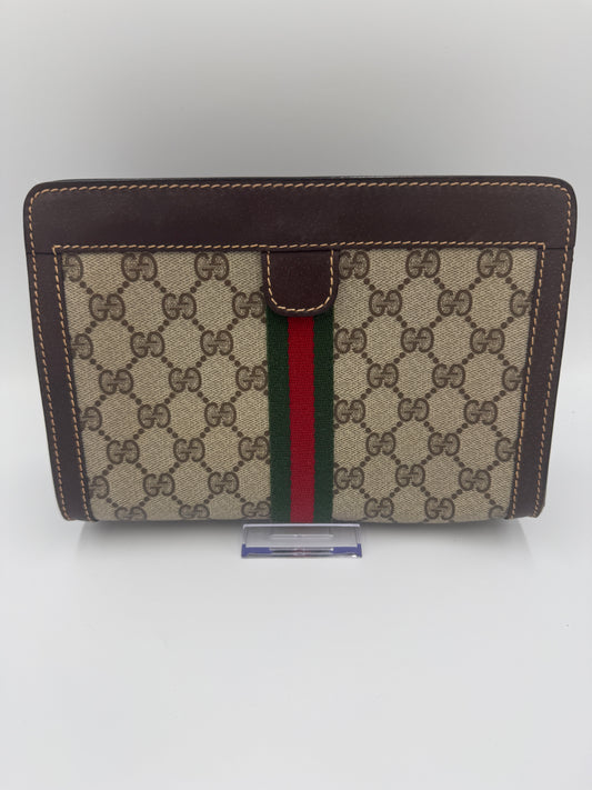Gucci Supreme Coated Canvas Vintage Sherry Line Toiletry Pouch