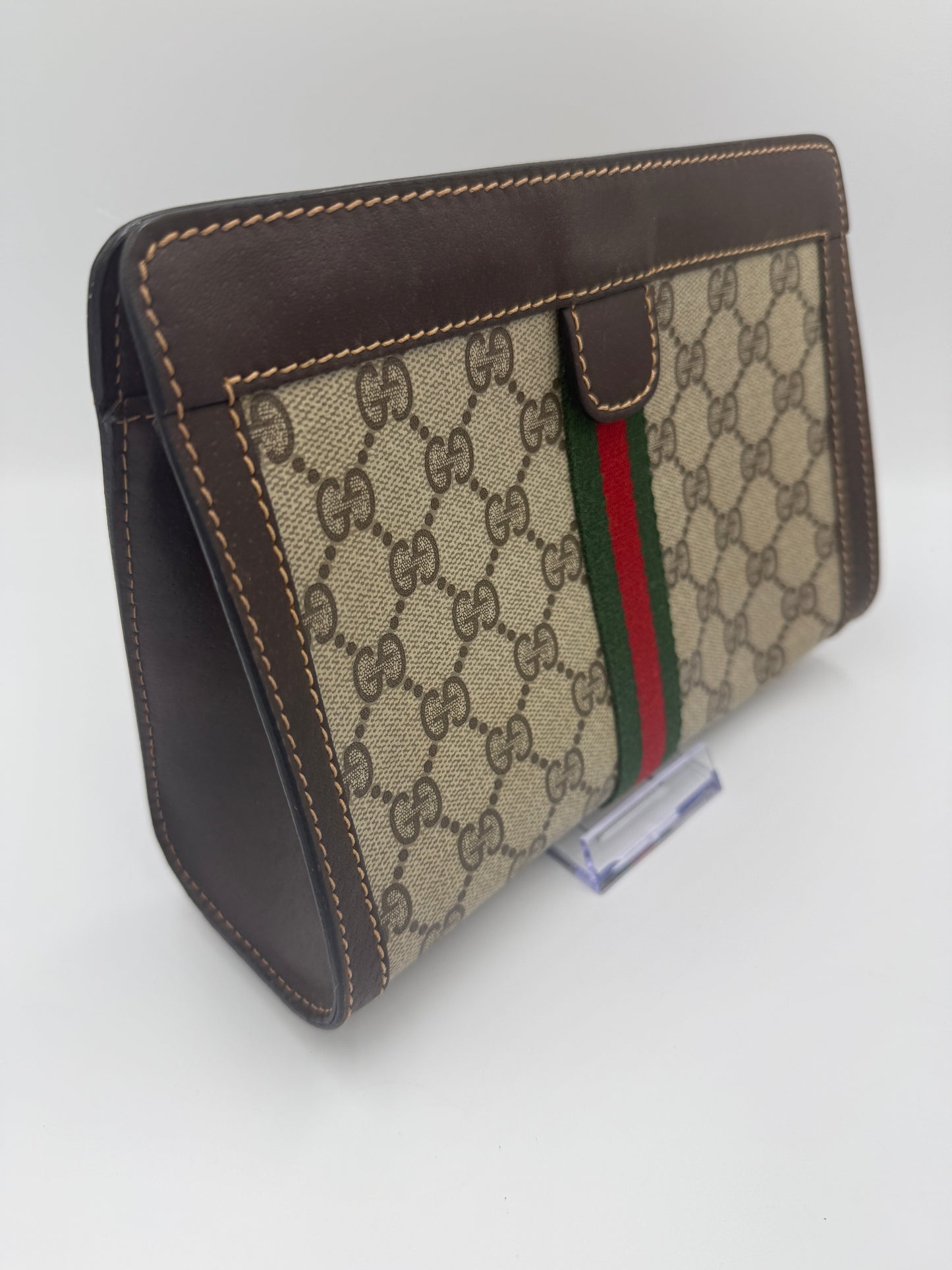 Gucci Supreme Coated Canvas Vintage Sherry Line Toiletry Pouch