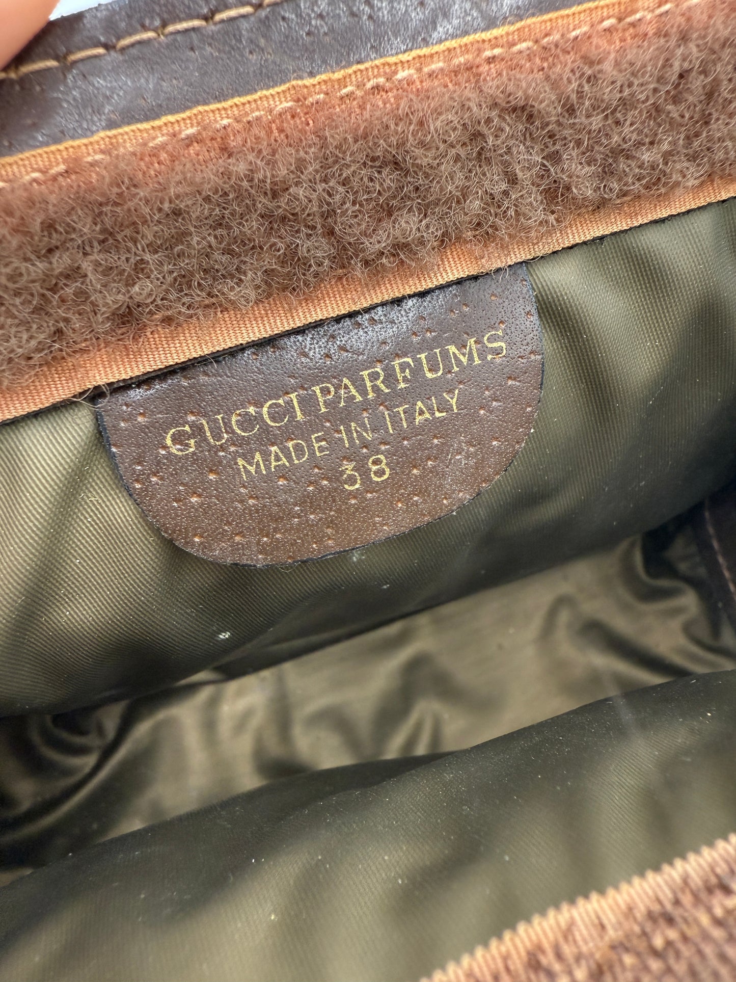 Gucci Supreme Coated Canvas Vintage Sherry Line Toiletry Pouch
