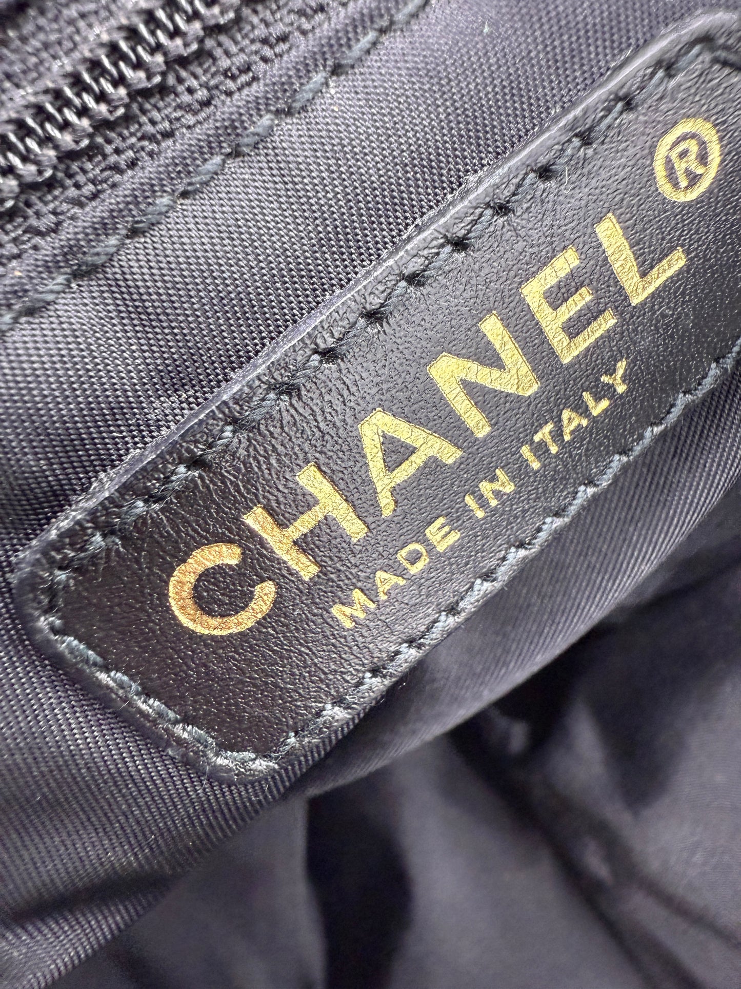 Chanel Black Nylon Travel Ligne Hand Bag