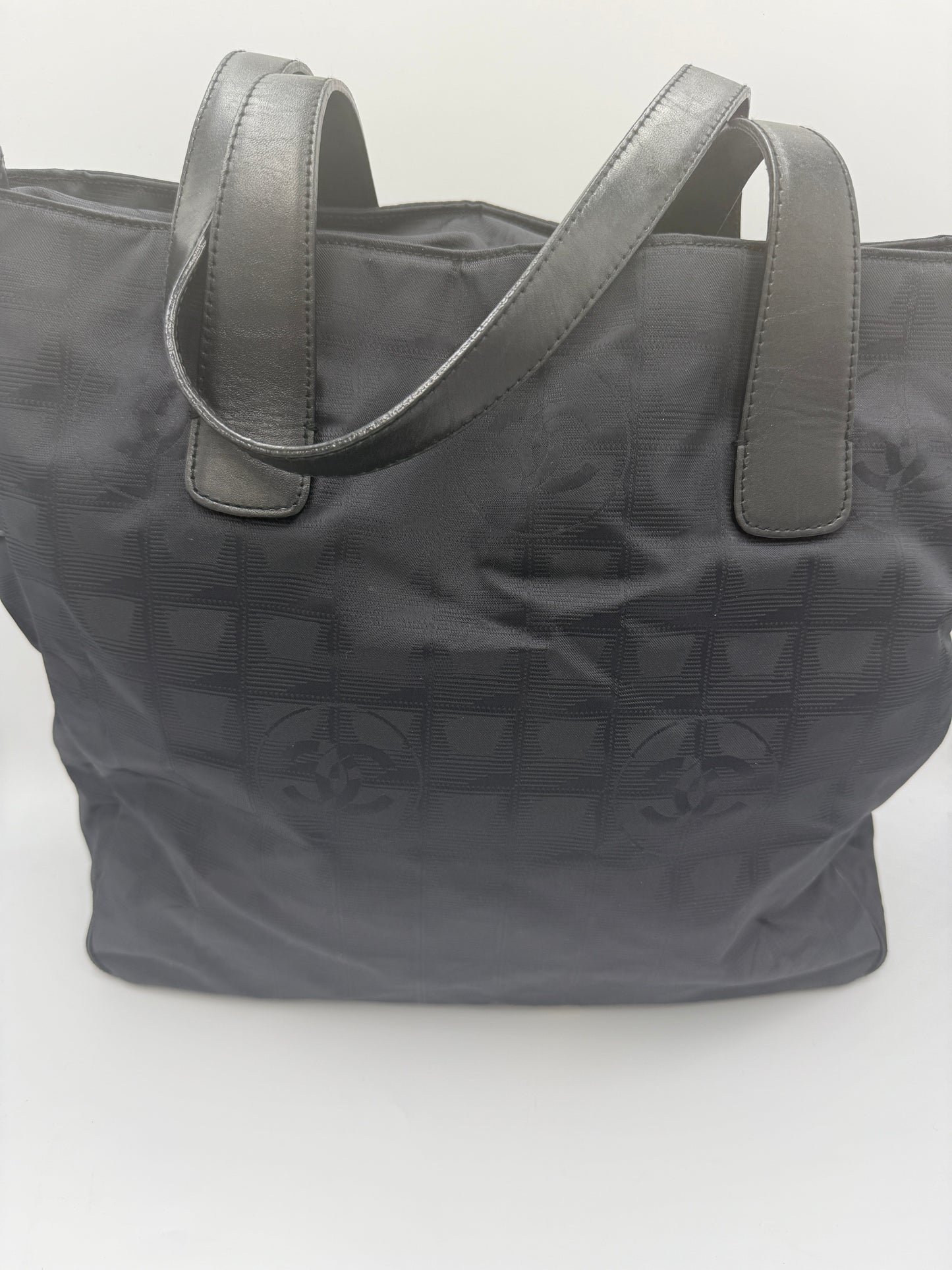 Chanel Black Nylon Travel Ligne Hand Bag