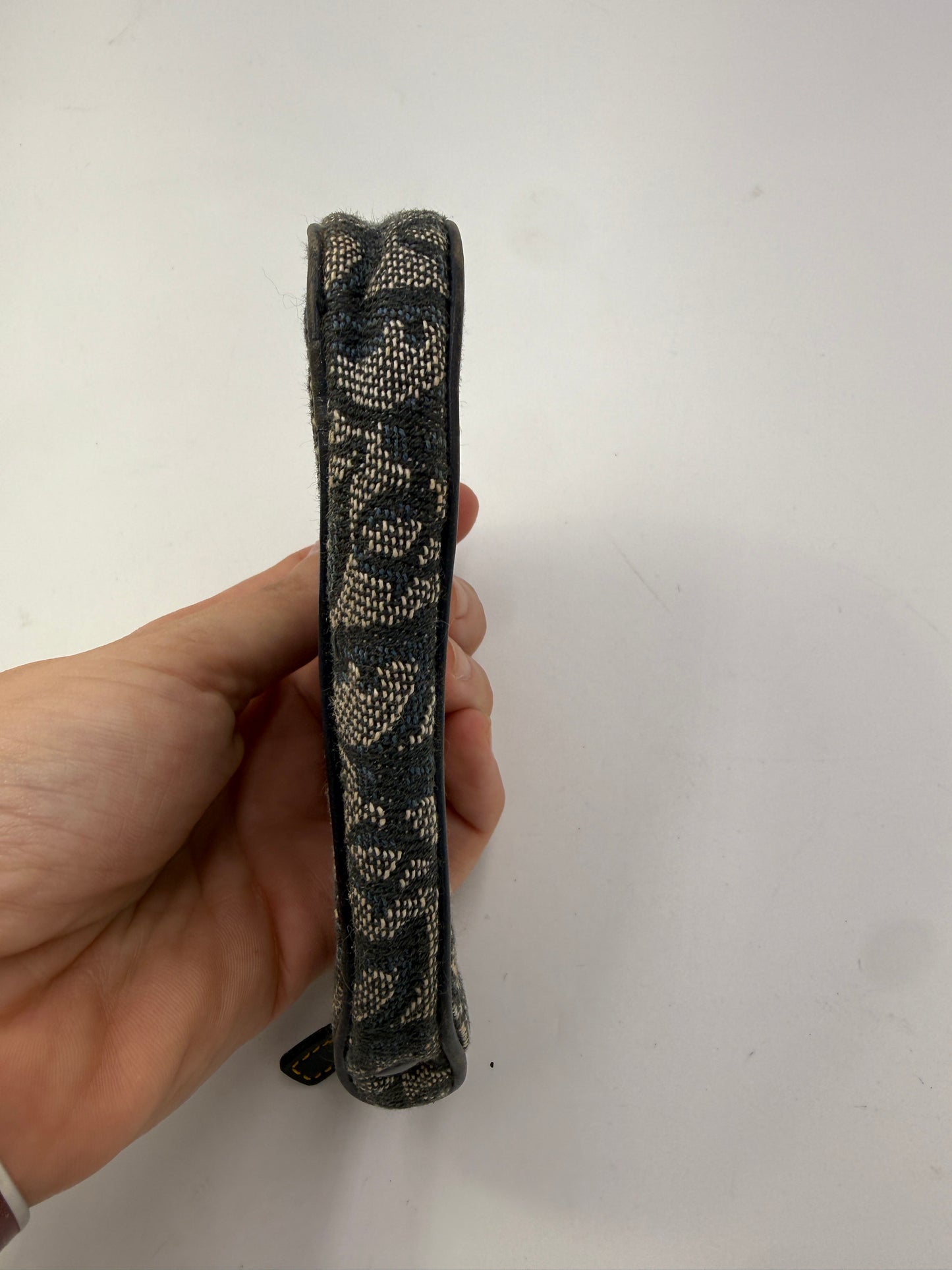 Christian Dior Blue Jacquard Trotter Saddle Pouch 2000