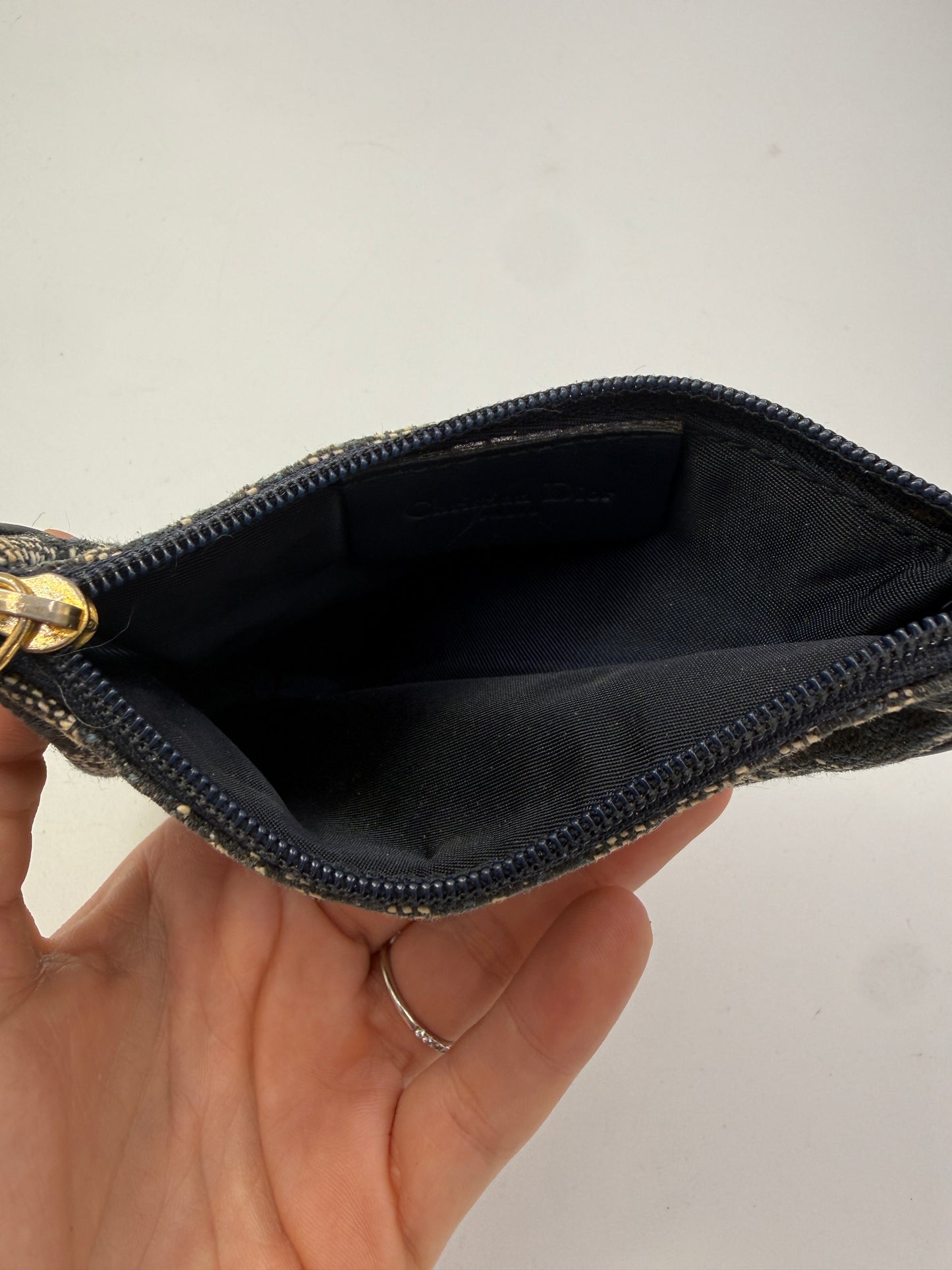 Christian Dior Blue Jacquard Trotter Saddle Pouch 2000