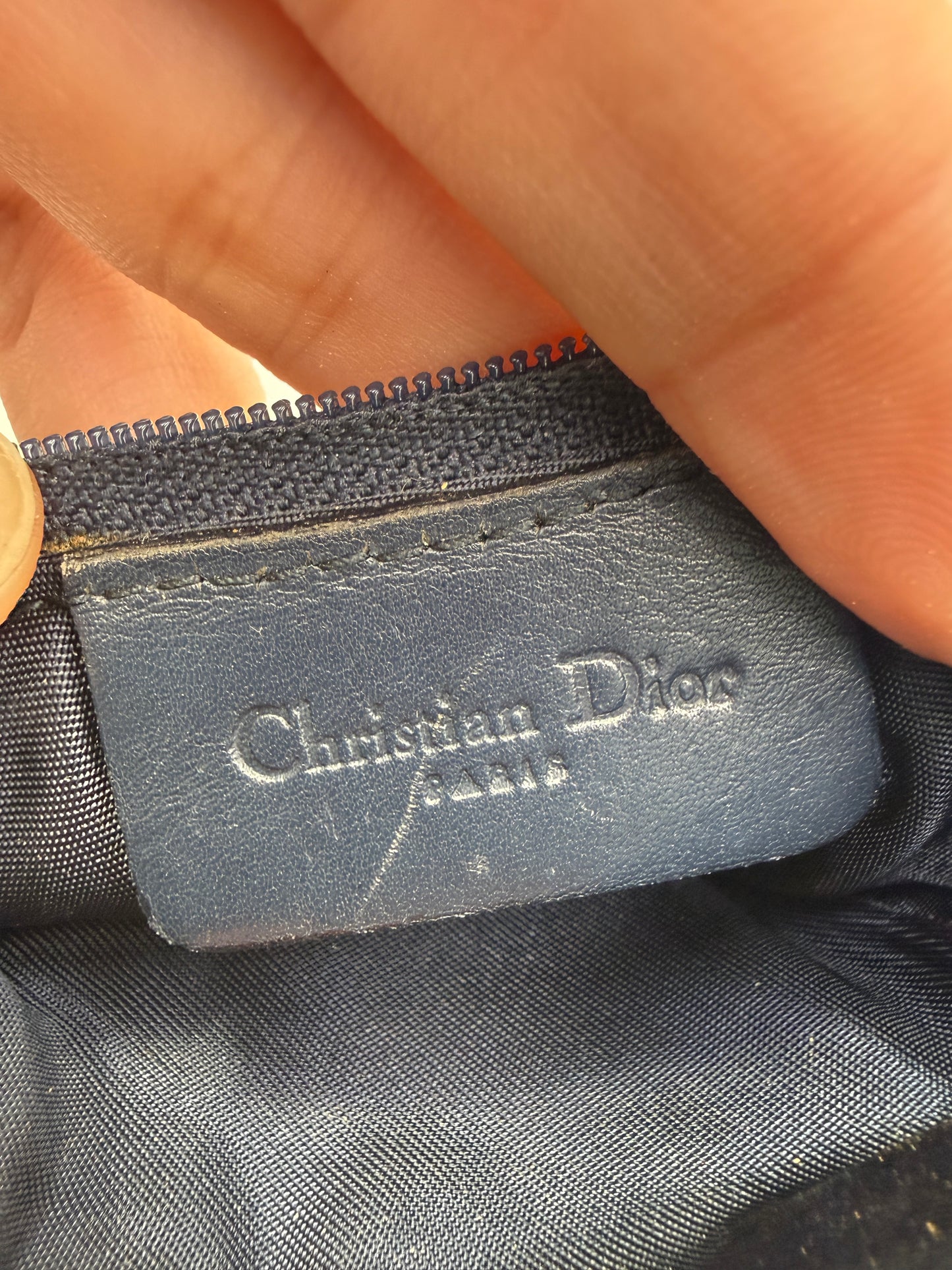 Christian Dior Blue Jacquard Trotter Saddle Pouch 2000