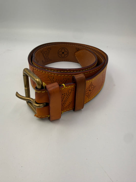 Louis Vuitton Perforated Vachetta Leather Belt 80 cm 32 in CA1026
