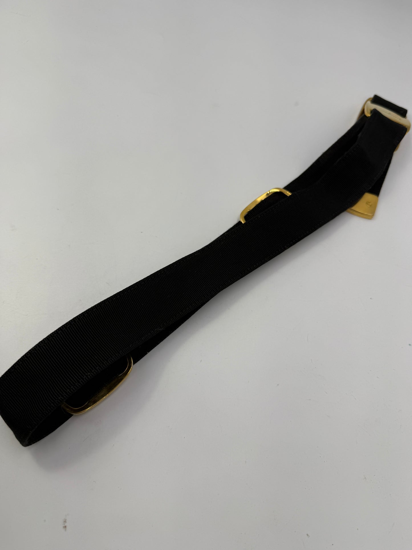 Salvatore Ferragamo Black Canvas Gancini Belt