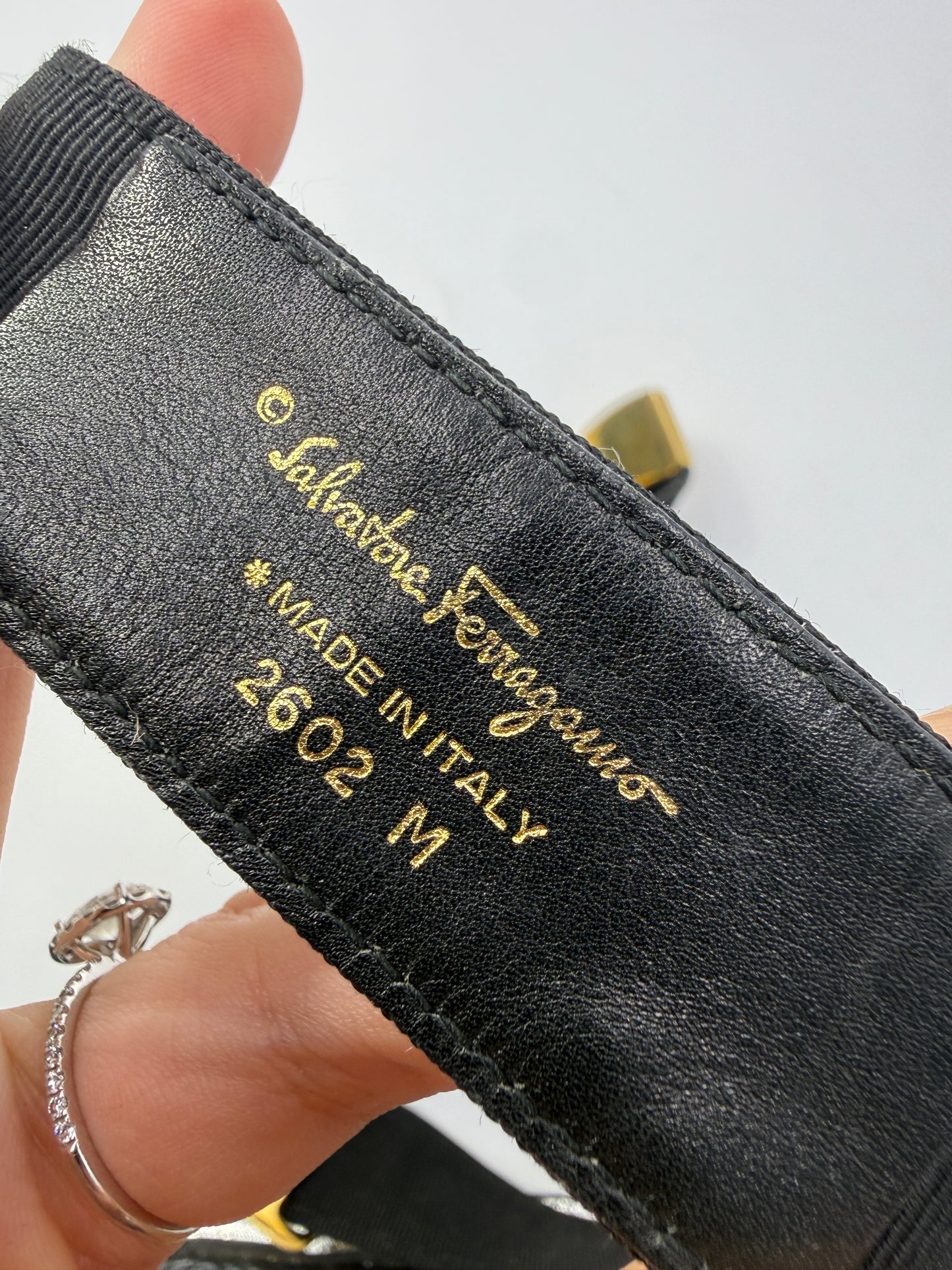 Salvatore Ferragamo Black Canvas Gancini Belt