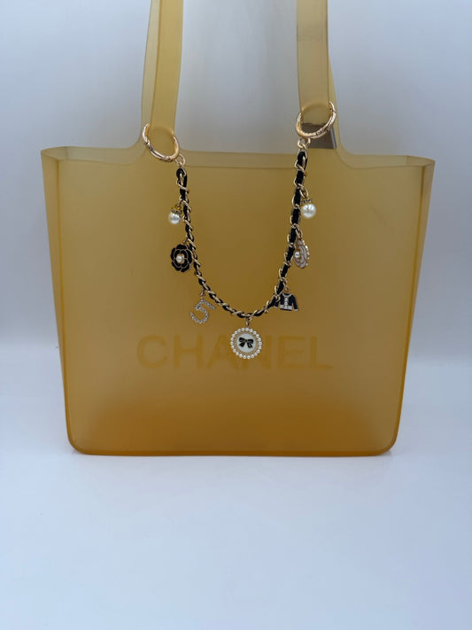 Chanel Logo Jelly Tote With Unbranded Charm