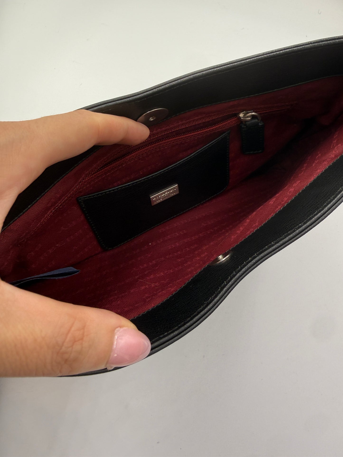 Burberry Black Wool Nova Check Shoulder Bag