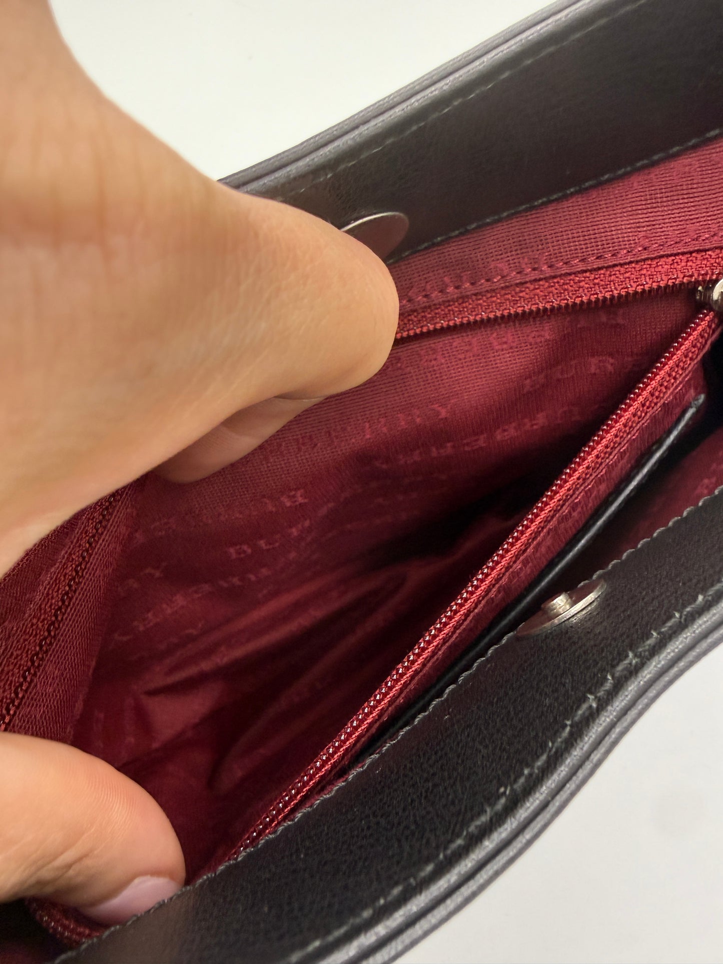 Burberry Black Wool Nova Check Shoulder Bag