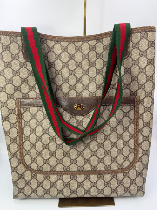 Gucci Supreme Coated Canvas Guccissima Sherry Line Tote
