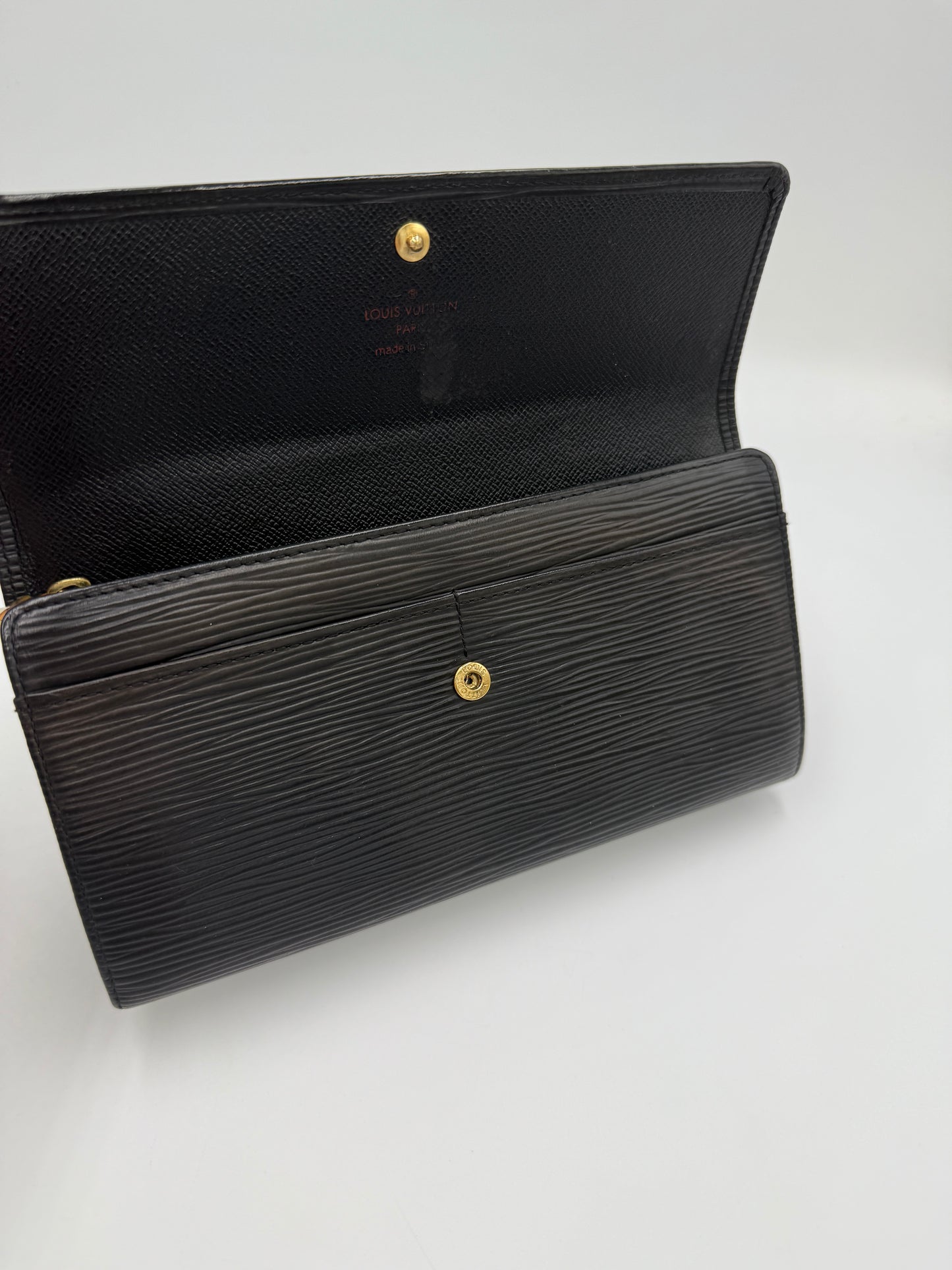 Louis Vuitton Black Epi Leather Sarah Wallet CA0073