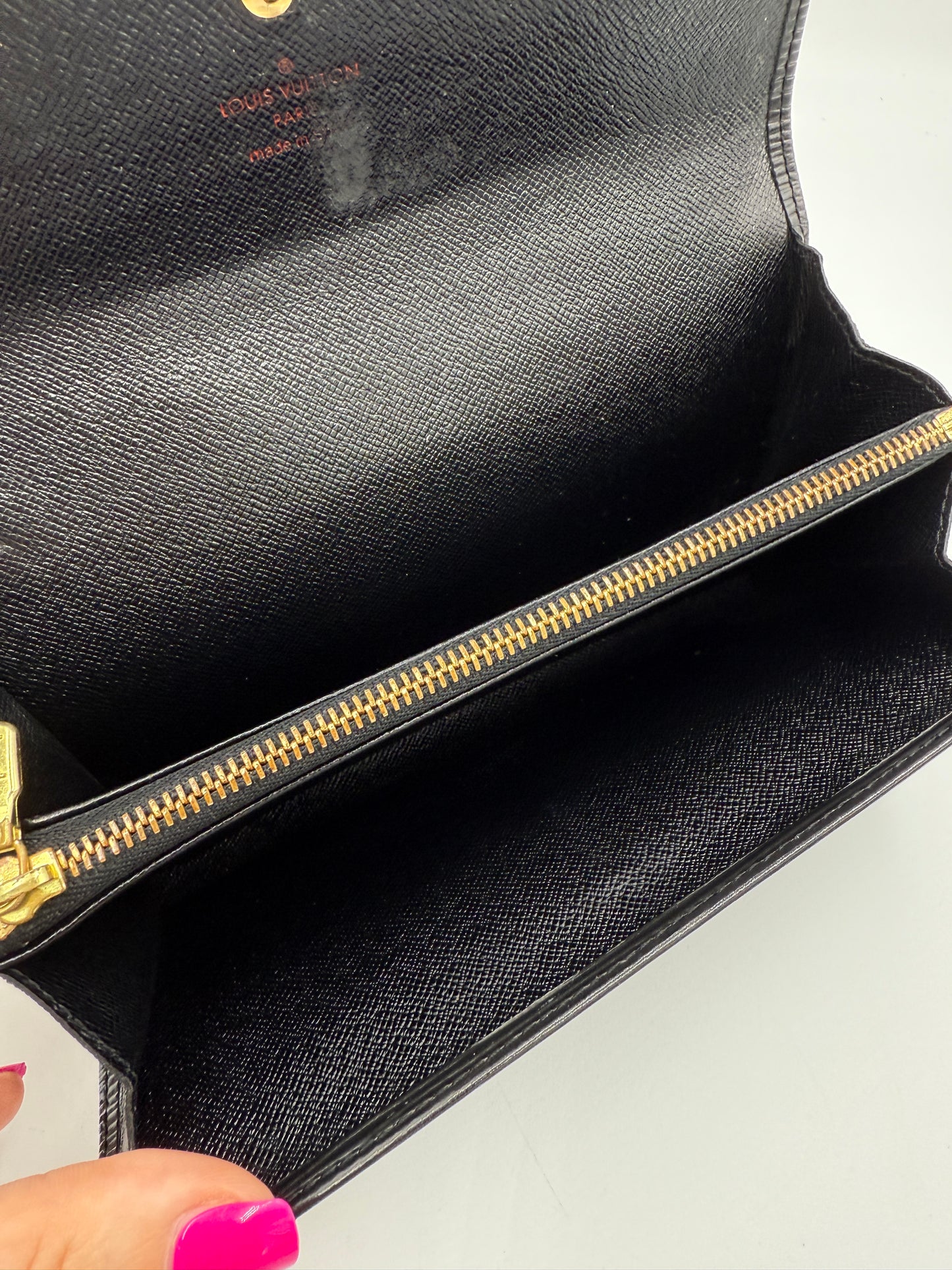Louis Vuitton Black Epi Leather Sarah Wallet CA0073