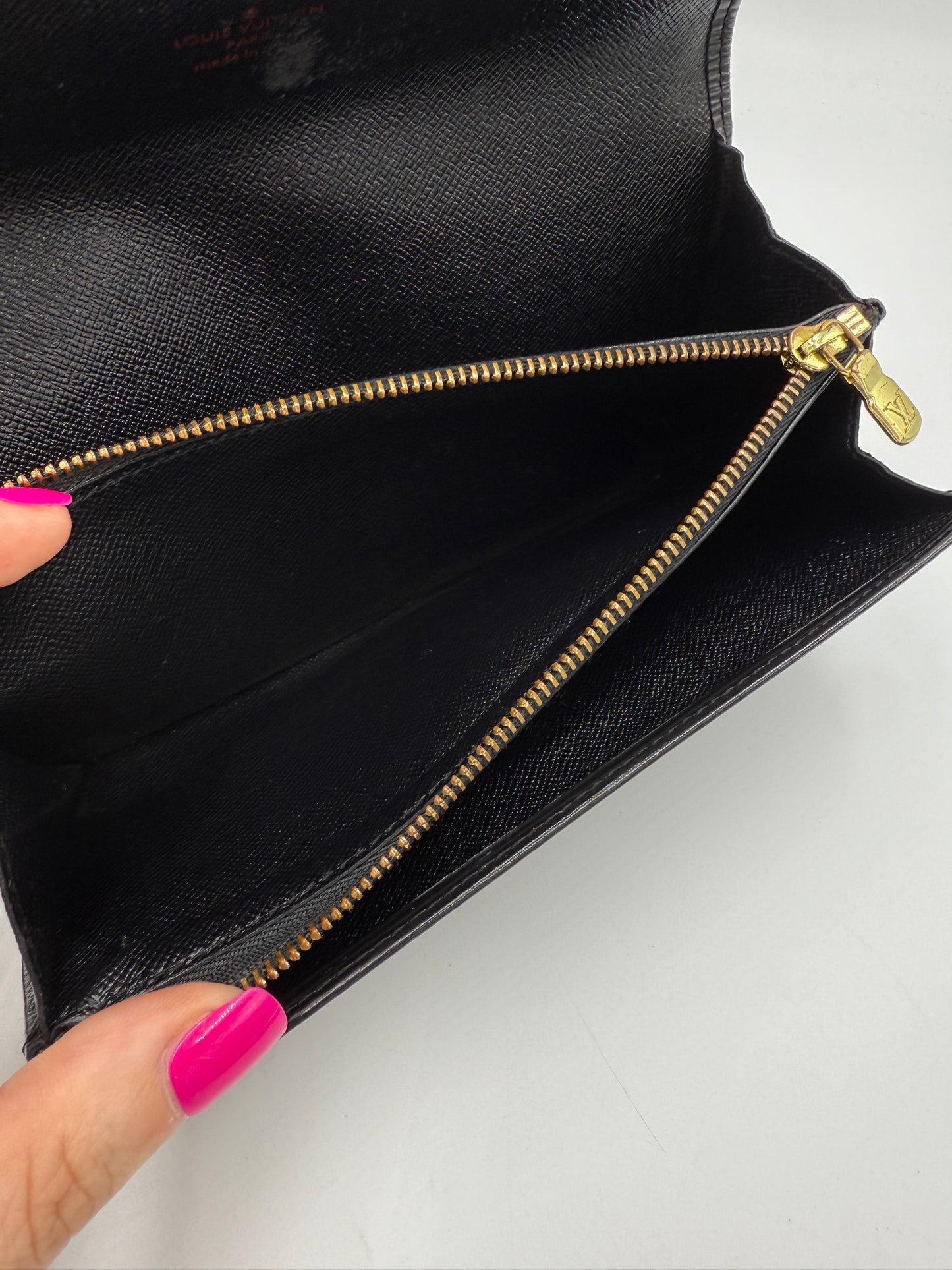 Louis Vuitton Black Epi Leather Sarah Wallet CA0073