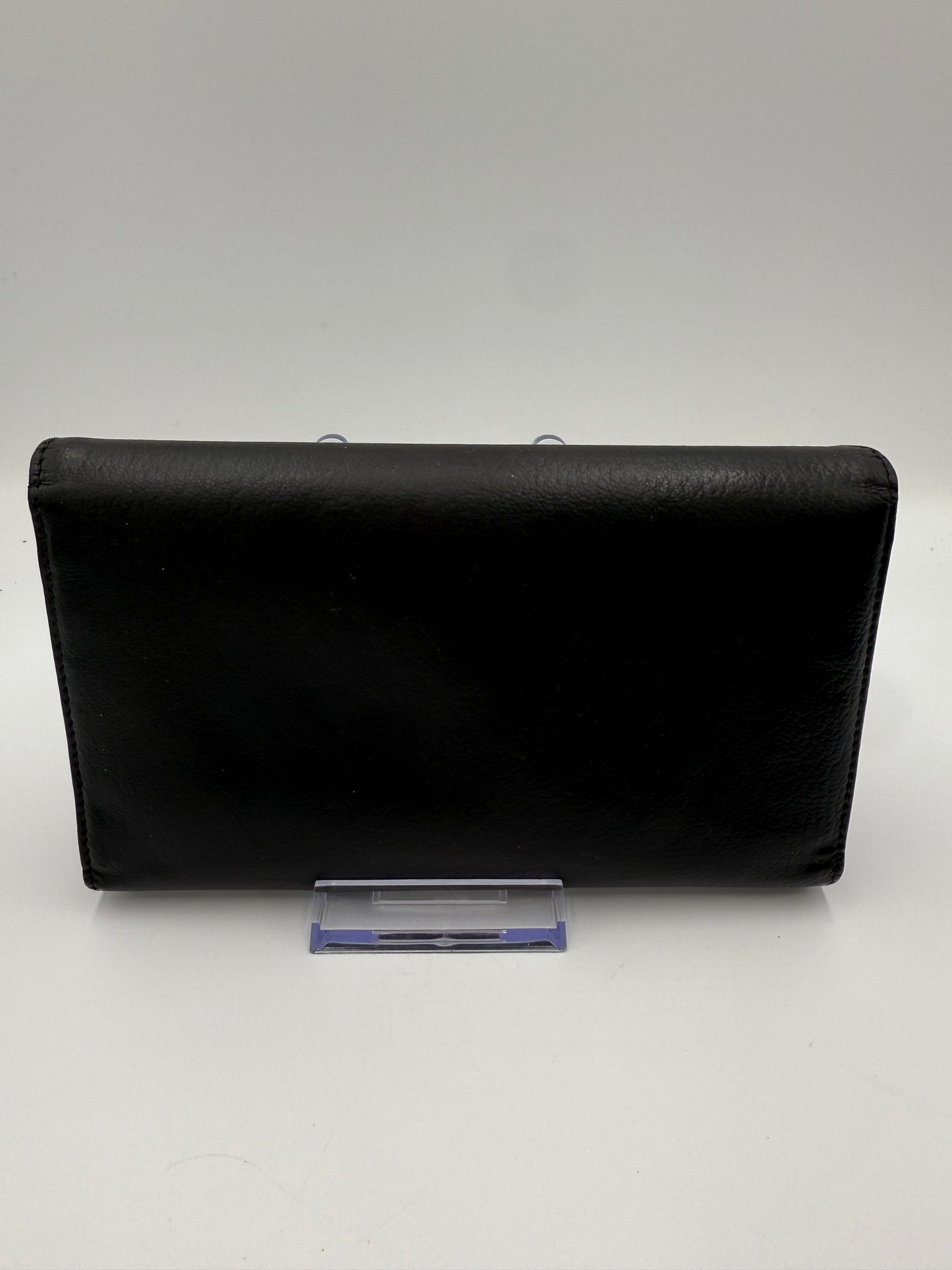 Chanel Black Calfskin Leather Trifold Wallet