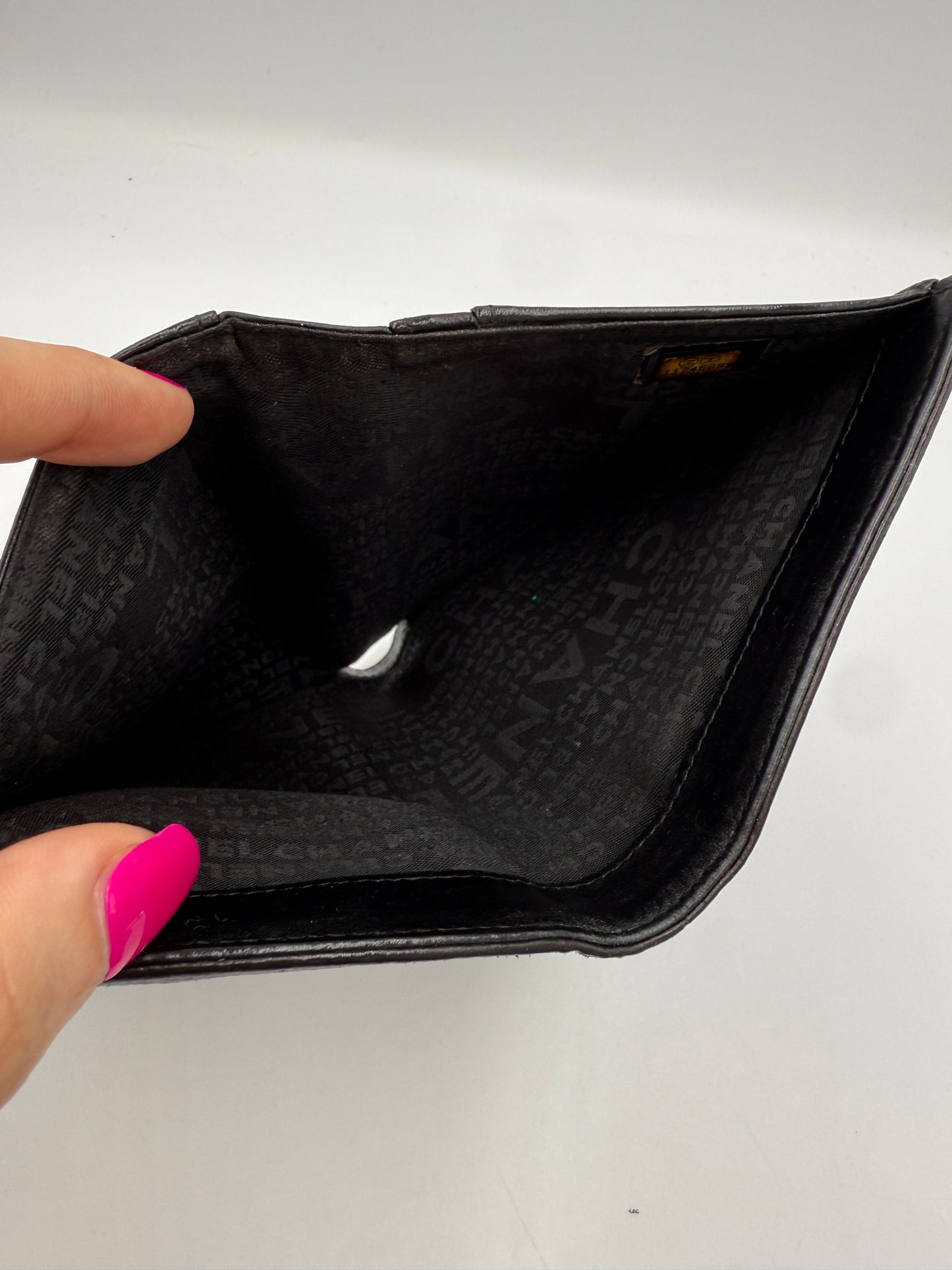 Chanel Black Calfskin Leather Trifold Wallet