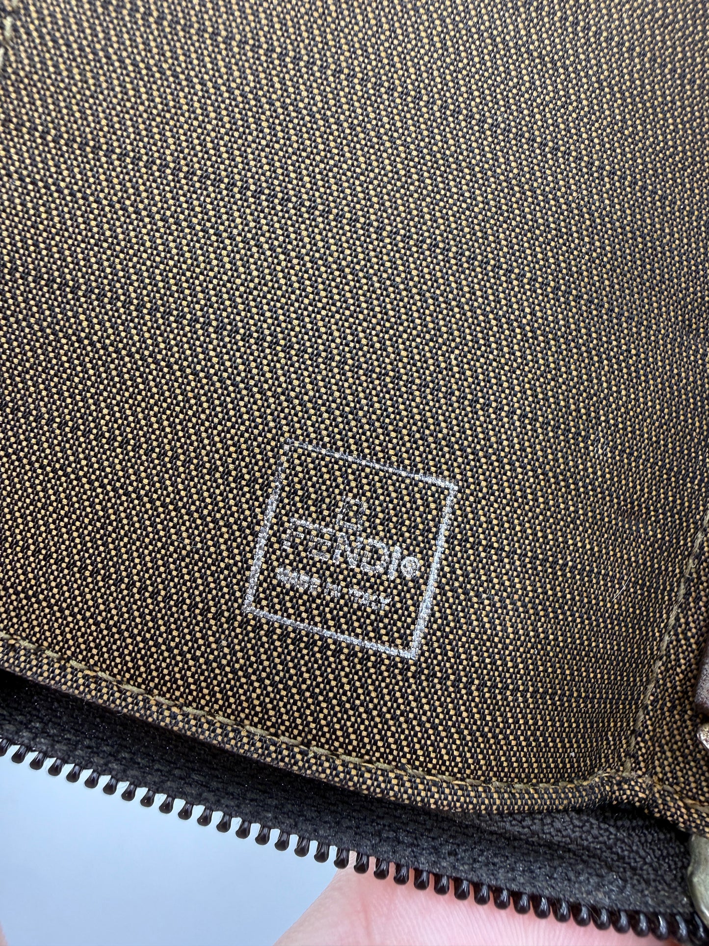 Vintage Fendi Zucca Canvas Zip Around Agenda PM