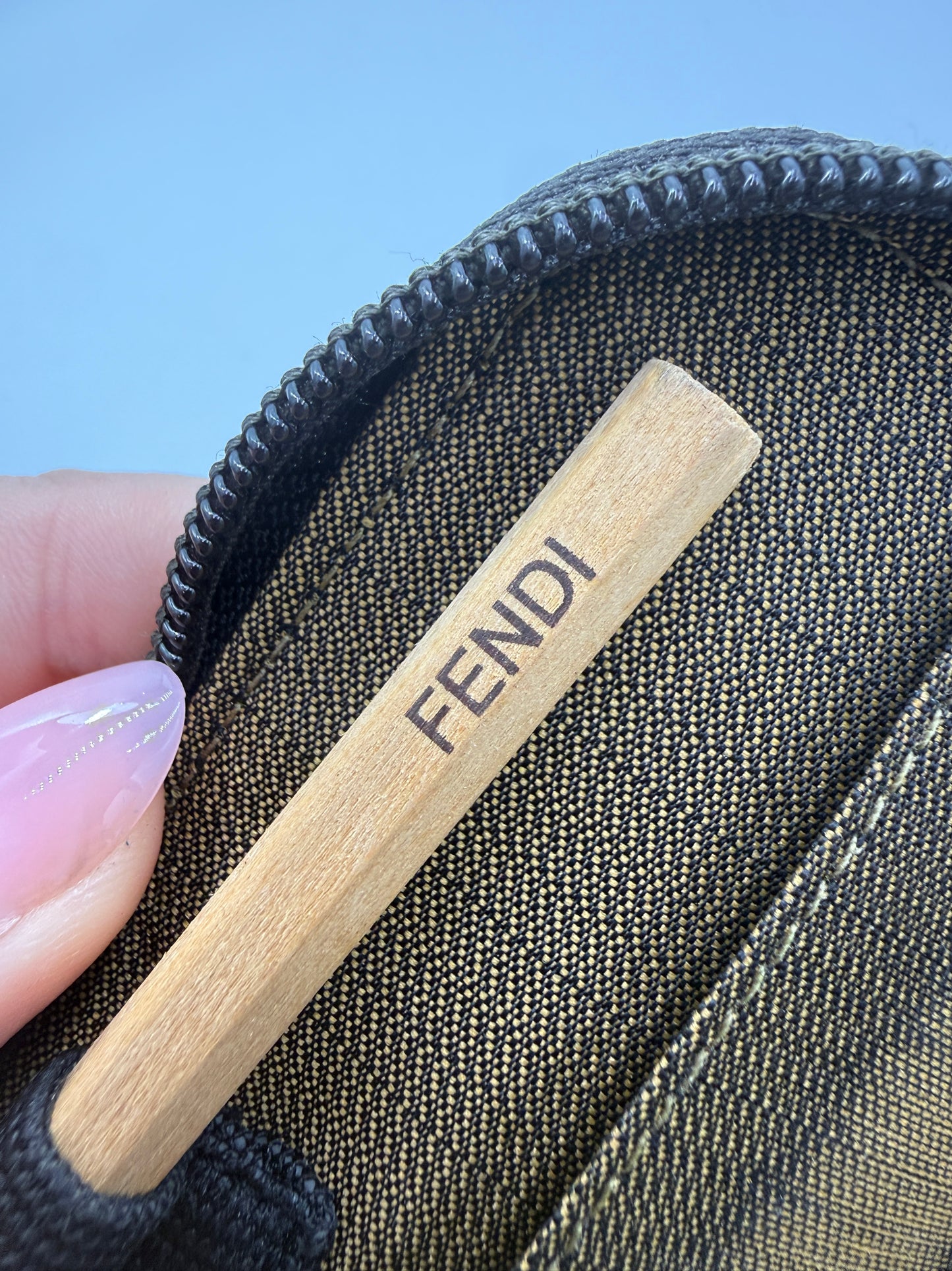 Vintage Fendi Zucca Canvas Zip Around Agenda PM