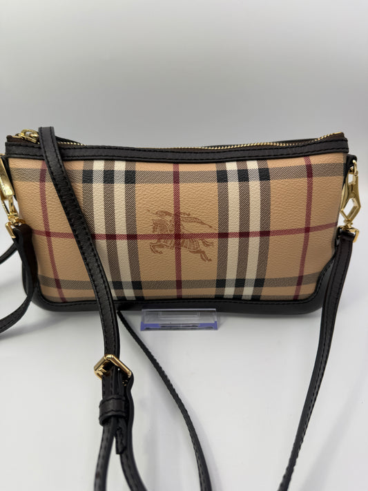 Burberry Nova Check Coated Canvas Crossbody Bag or Clutch