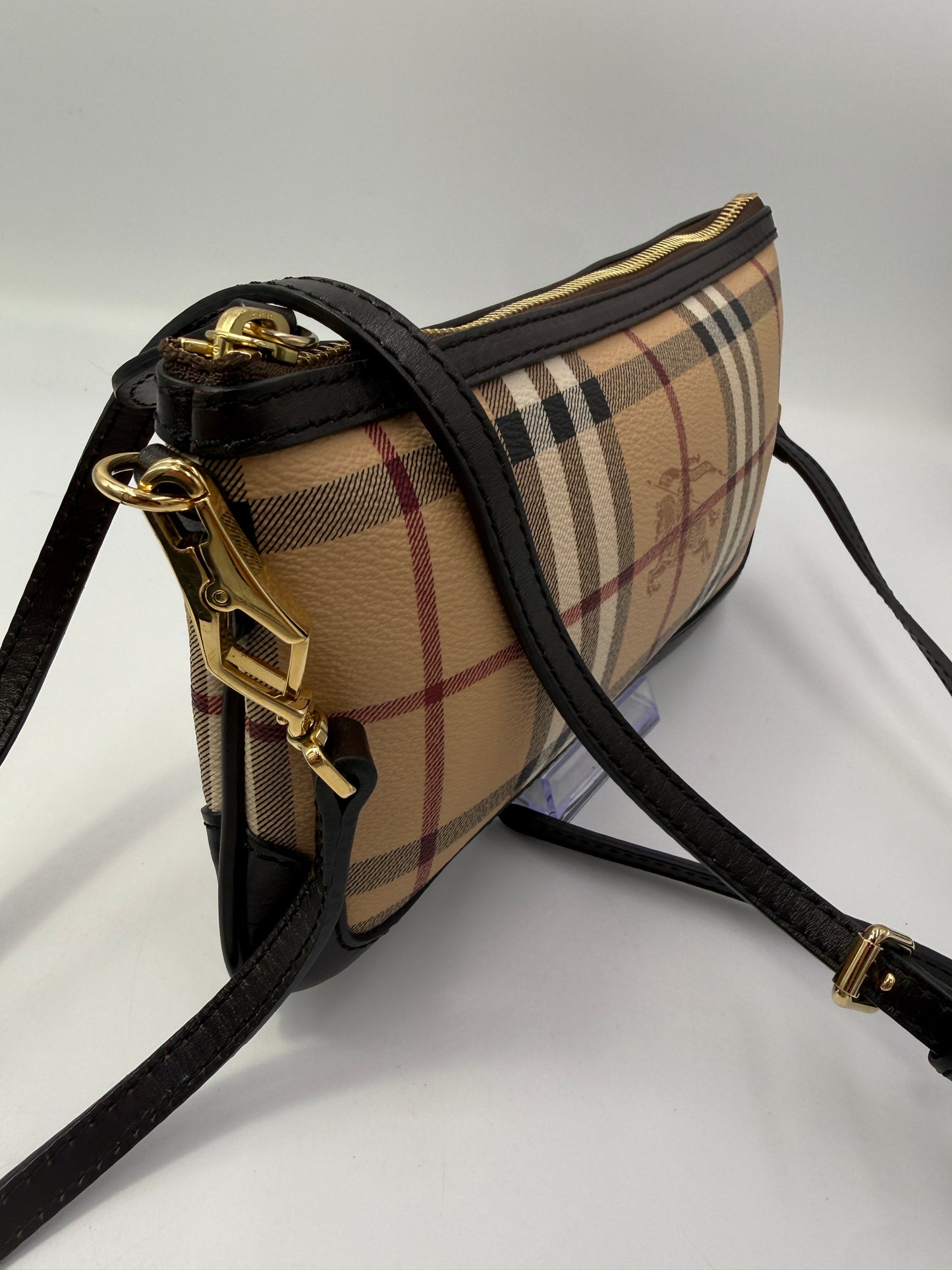 Burberry Nova Check Coated Canvas Crossbody Bag or Clutch