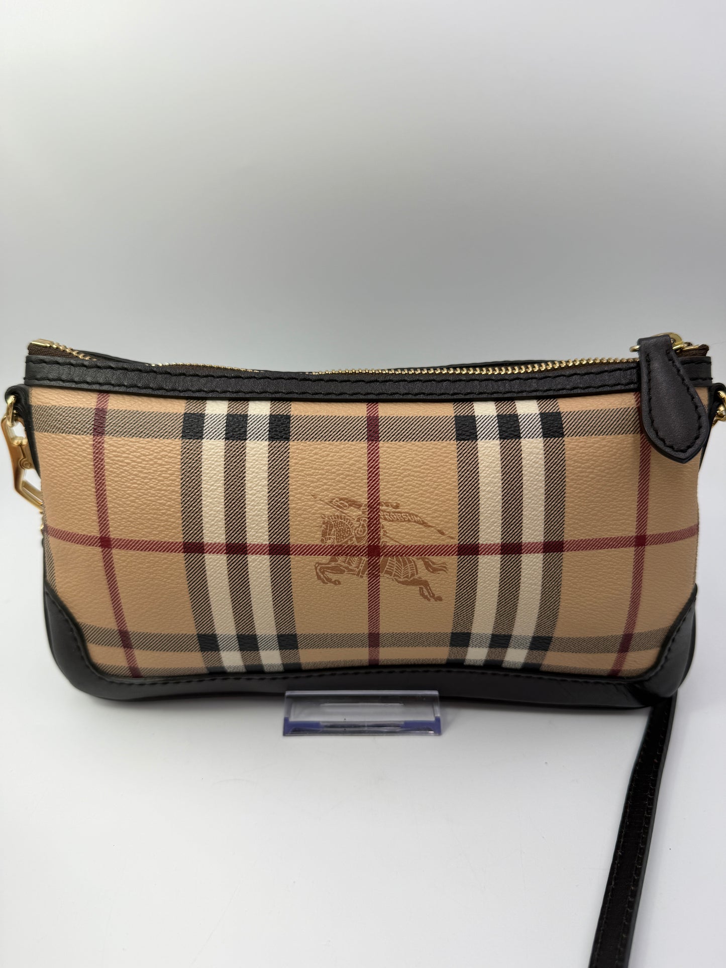 Burberry Nova Check Coated Canvas Crossbody Bag or Clutch
