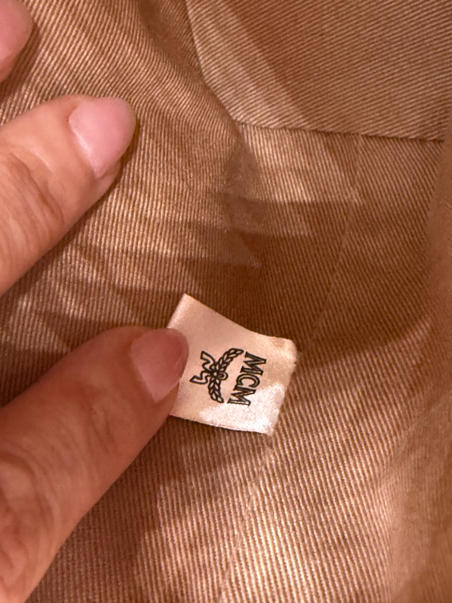 MCM Cognac Mini Floral Visetos Tote Crossbody Bag