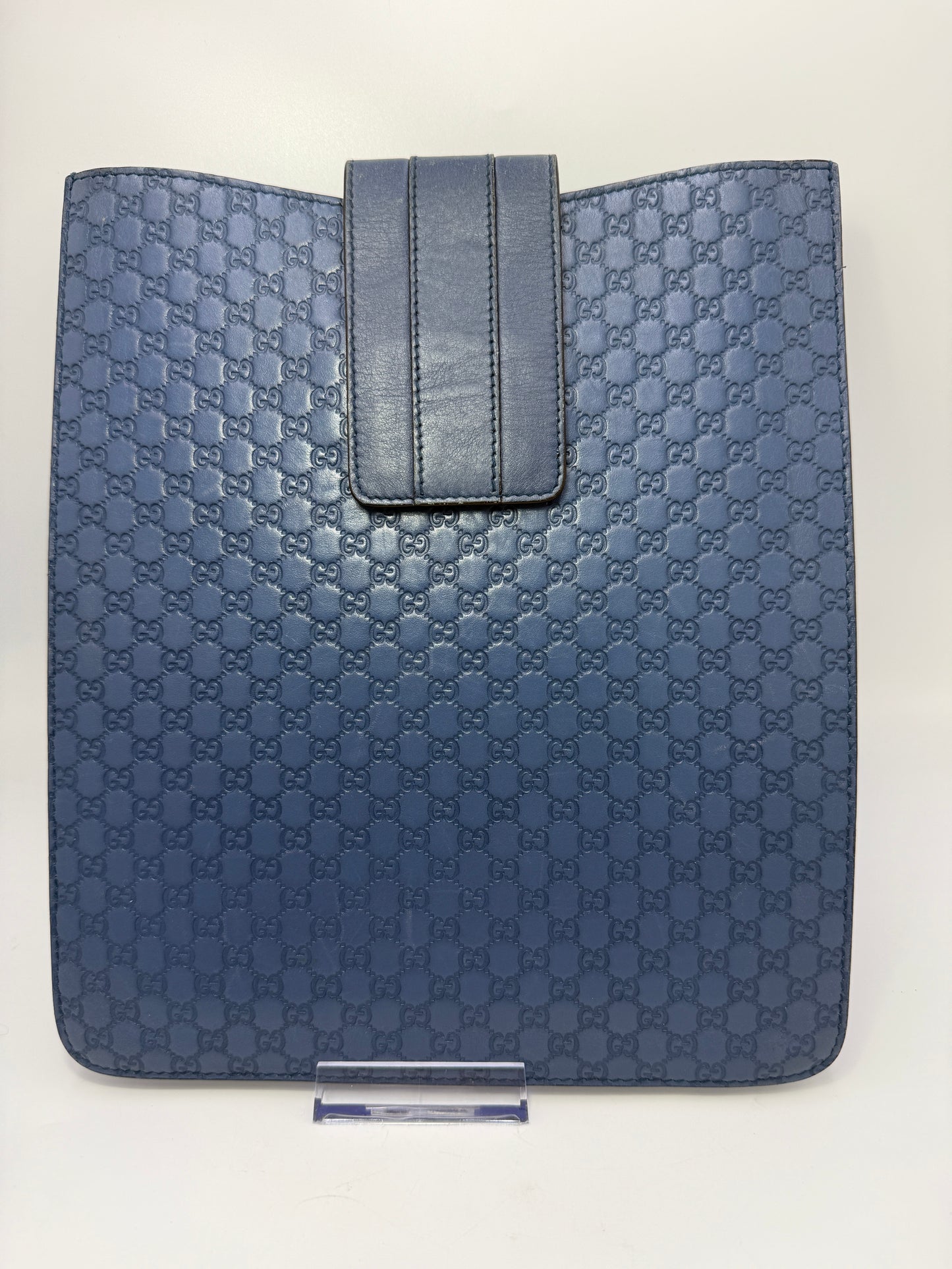 Gucci Guccissima Micro GG Blue Leather iPad Case