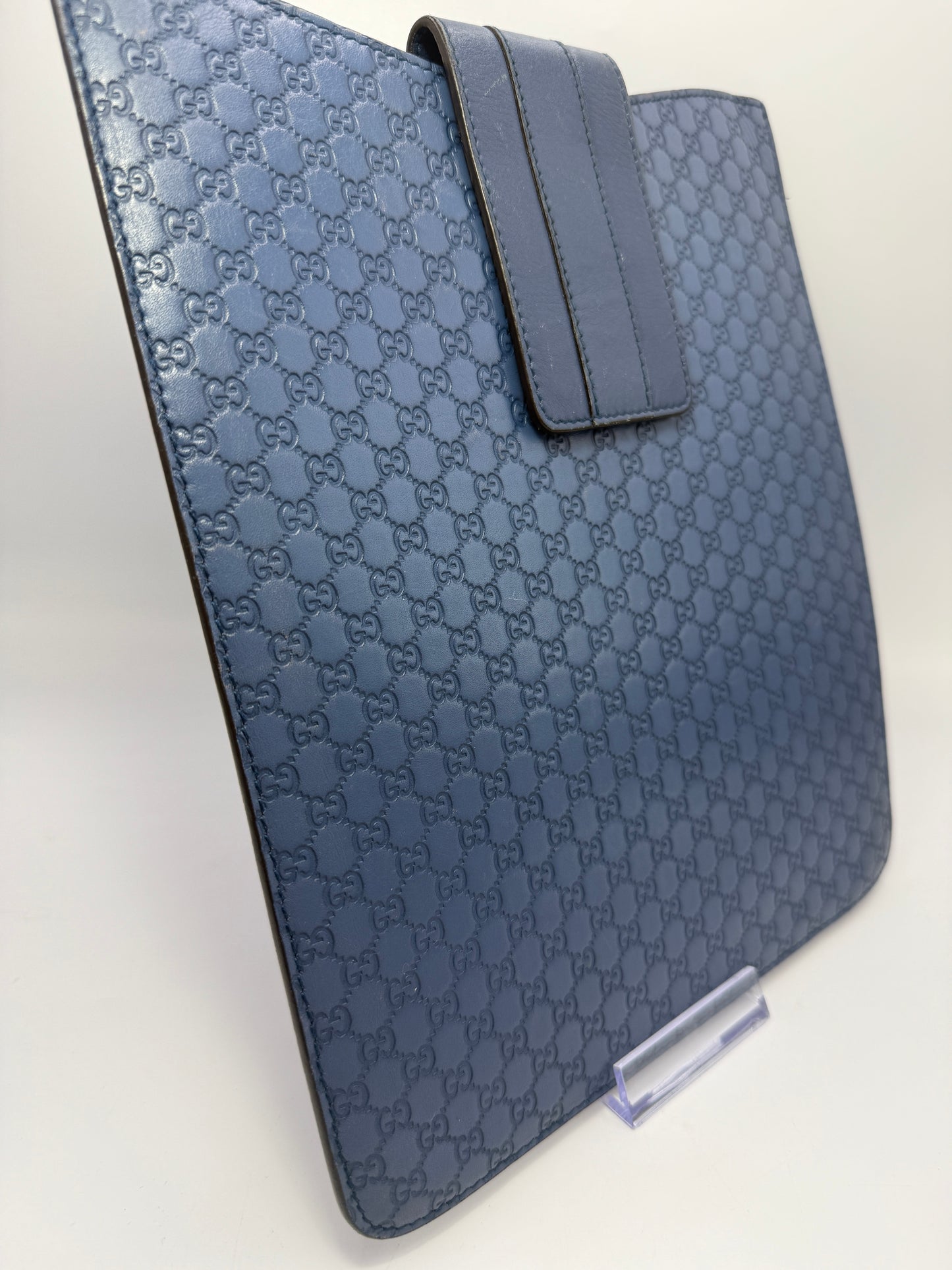 Gucci Guccissima Micro GG Blue Leather iPad Case