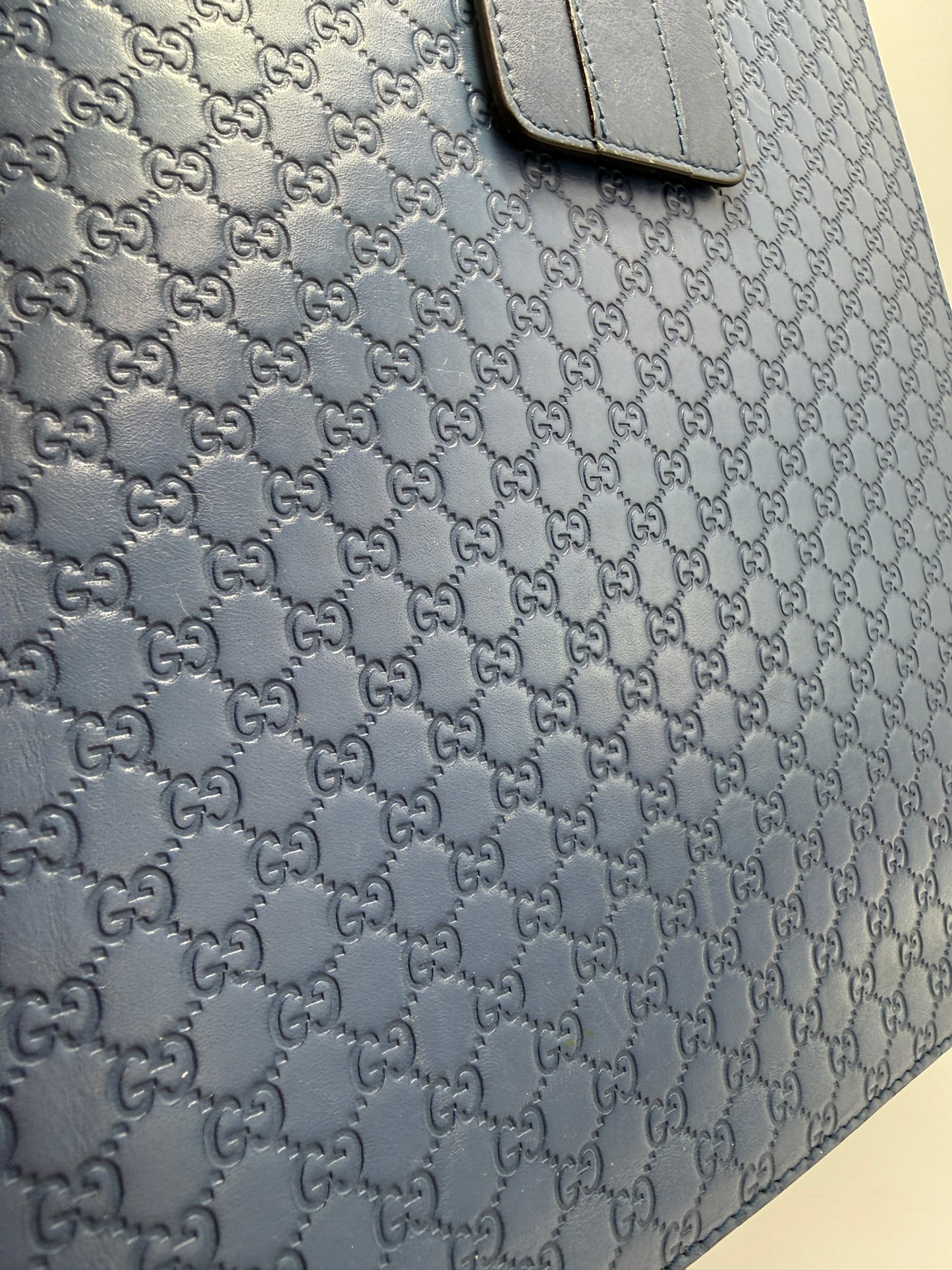 Gucci Guccissima Micro GG Blue Leather iPad Case