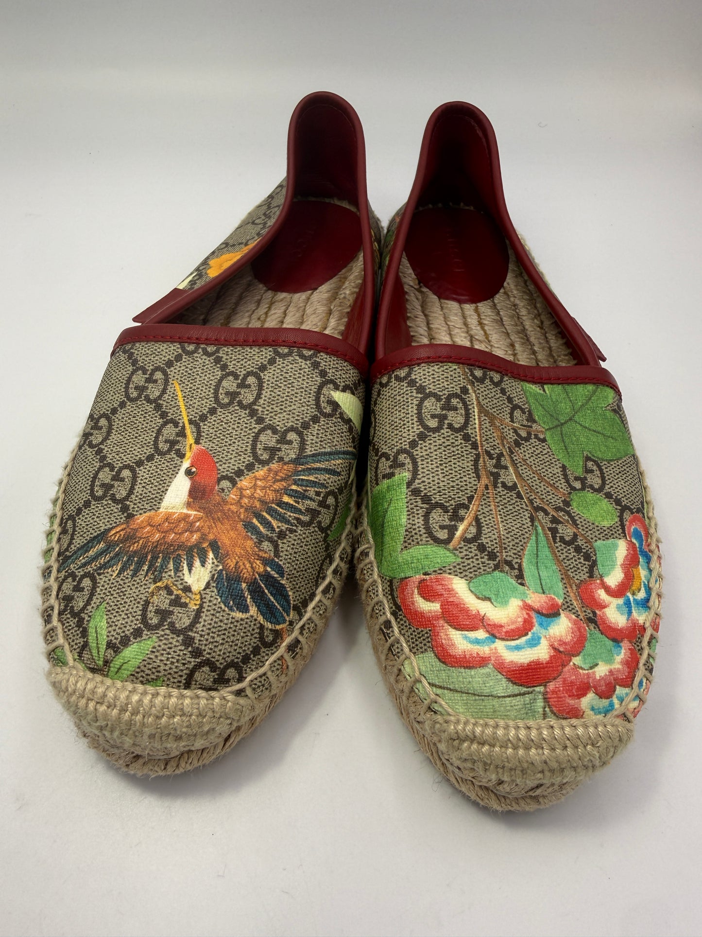 Gucci GG Nature Inspired Espadrilles Coated Canvas Size 6