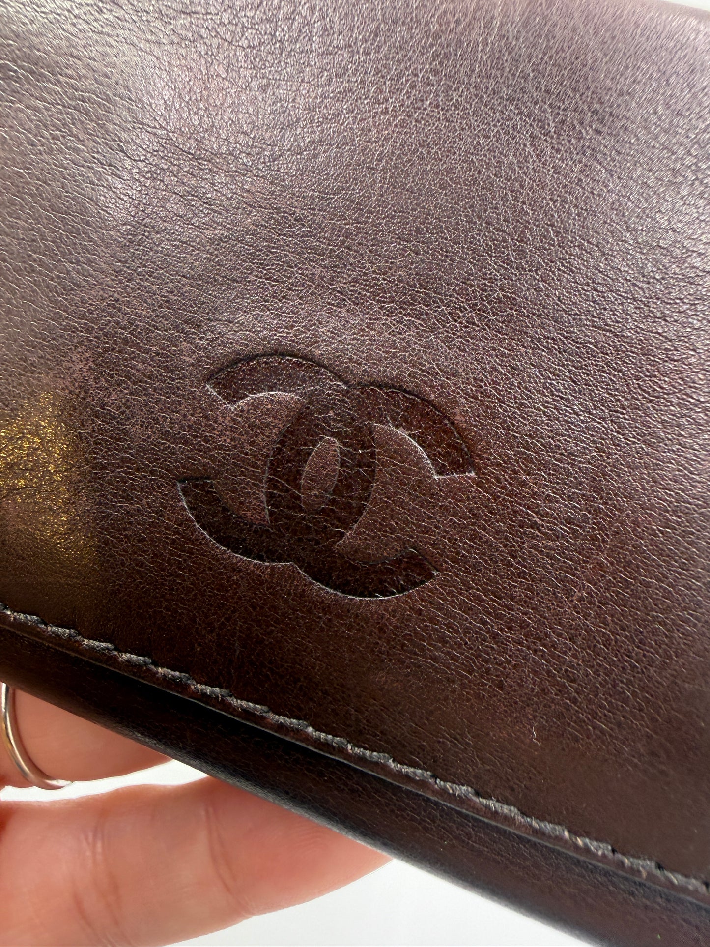 Chanel Lambskin Leather Dark Brown 6 Key Card Holder with Hologram