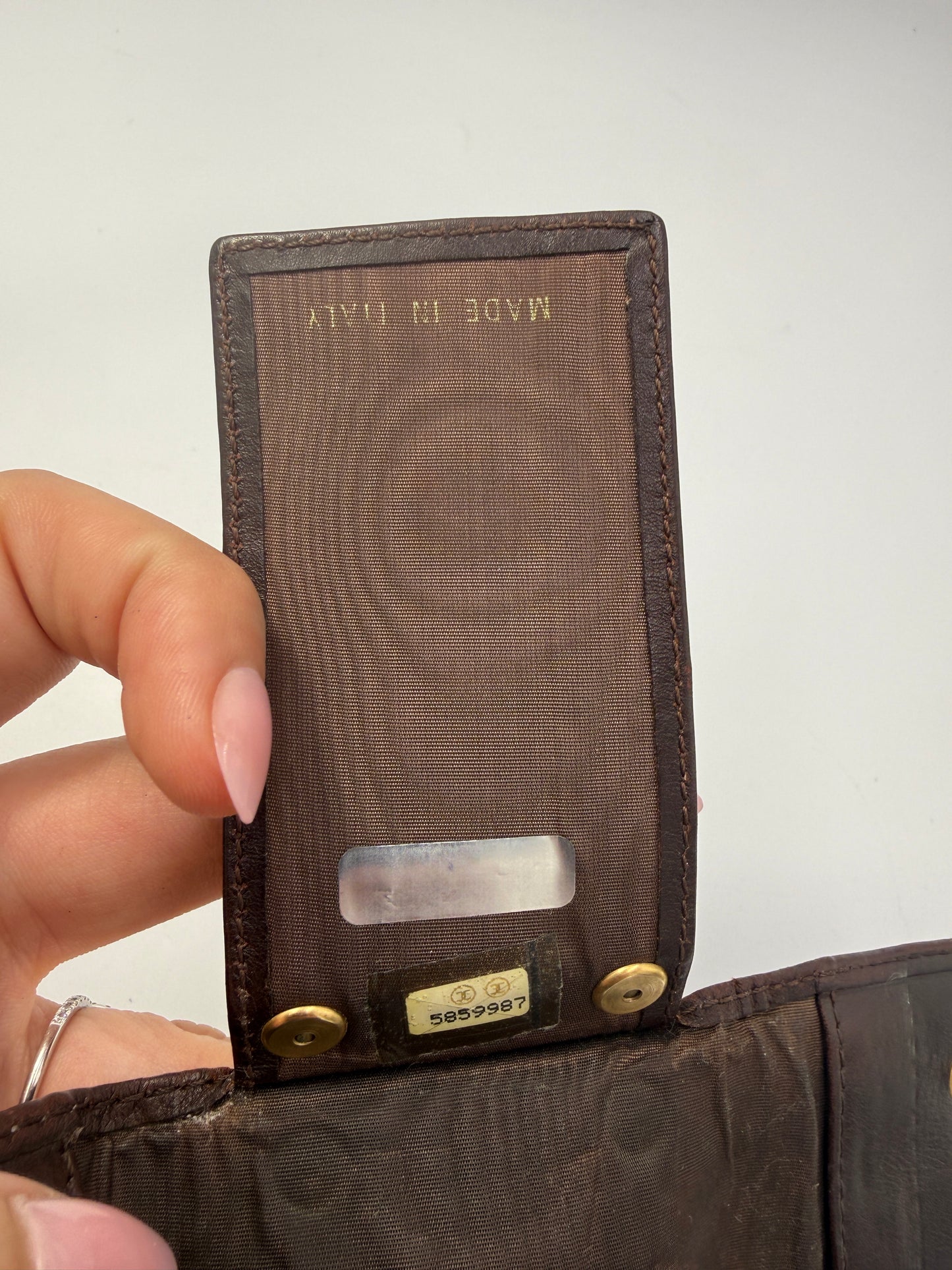 Chanel Lambskin Leather Dark Brown 6 Key Card Holder with Hologram