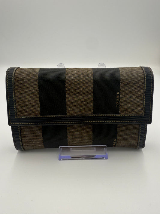Givey Fendi Canvas Pequin Compact International Wallet
