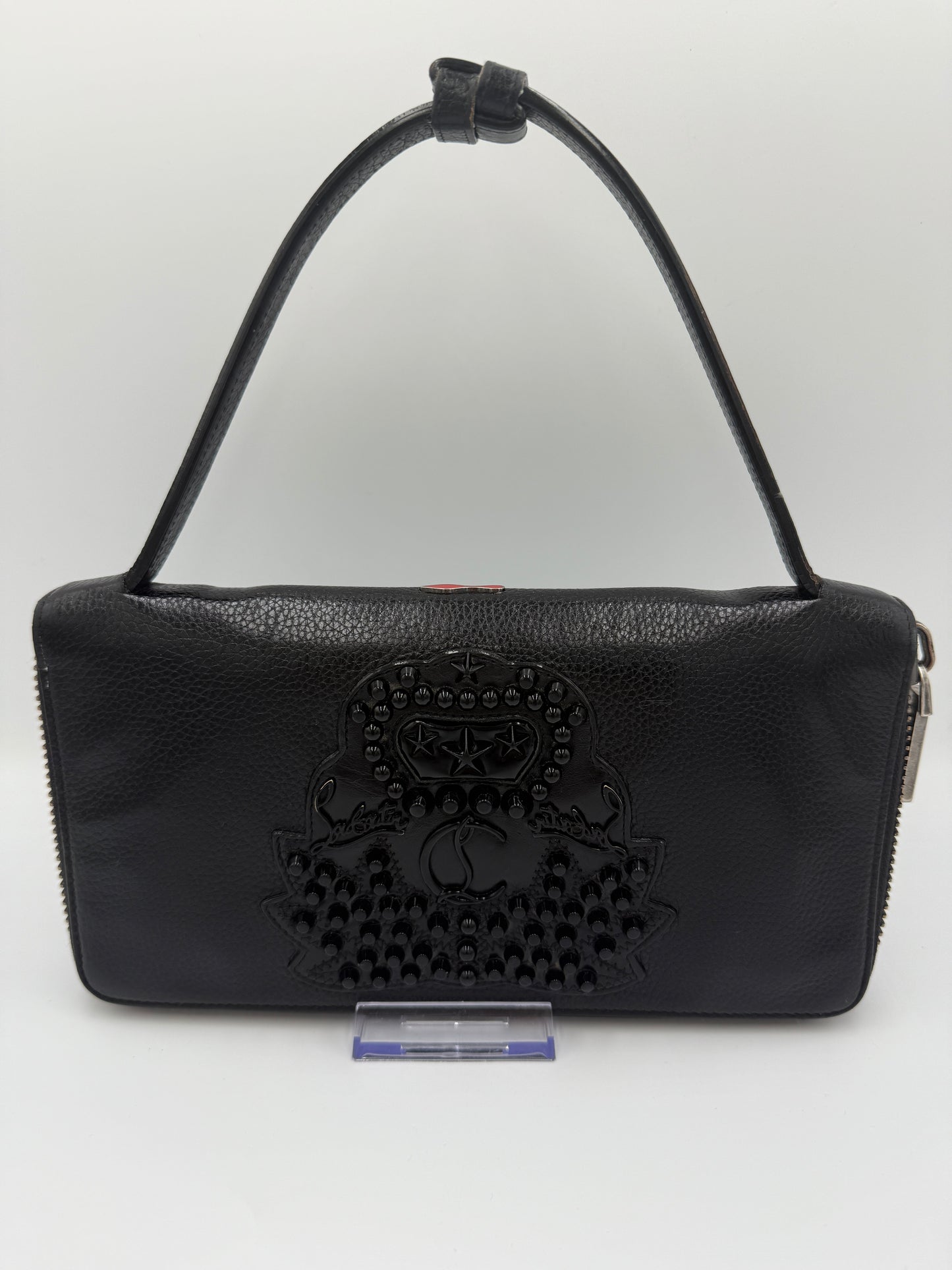 Christian Louboutin Black Leather Oversized Clutch Wallet