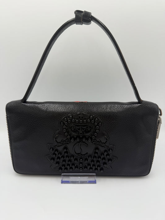 Christian Louboutin Black Leather Oversized Clutch Wallet
