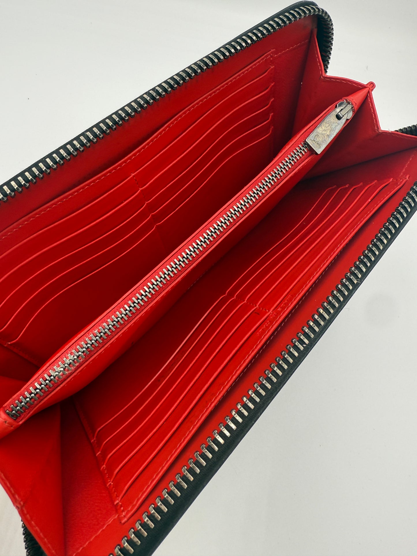 Christian Louboutin Black Leather Oversized Clutch Wallet