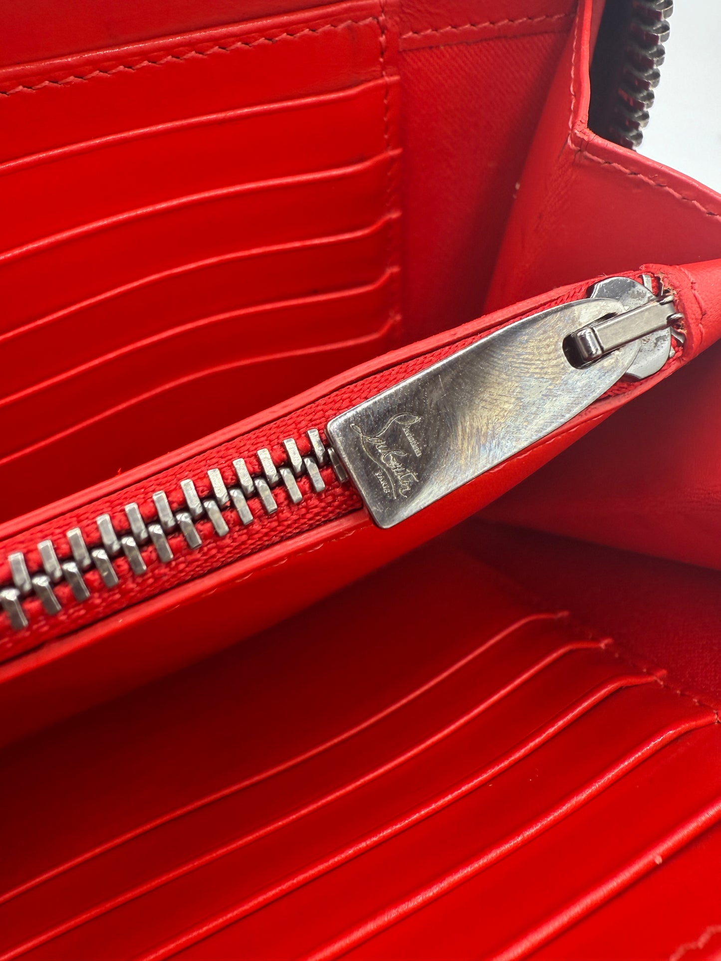Christian Louboutin Black Leather Oversized Clutch Wallet